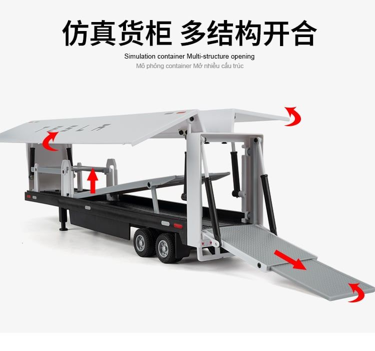  Mô hình xe container đầu kéo kèm thùng Tesla truck tỉ lệ 1:32 Alloy model A3260 
