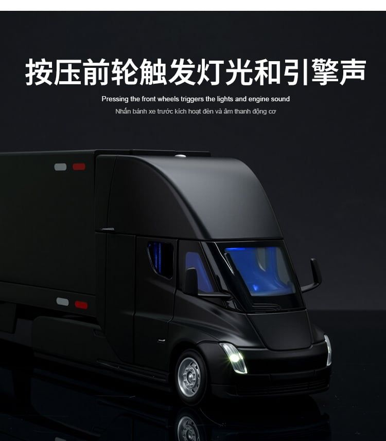  Mô hình xe container đầu kéo kèm thùng Tesla truck tỉ lệ 1:32 Alloy model A3260 