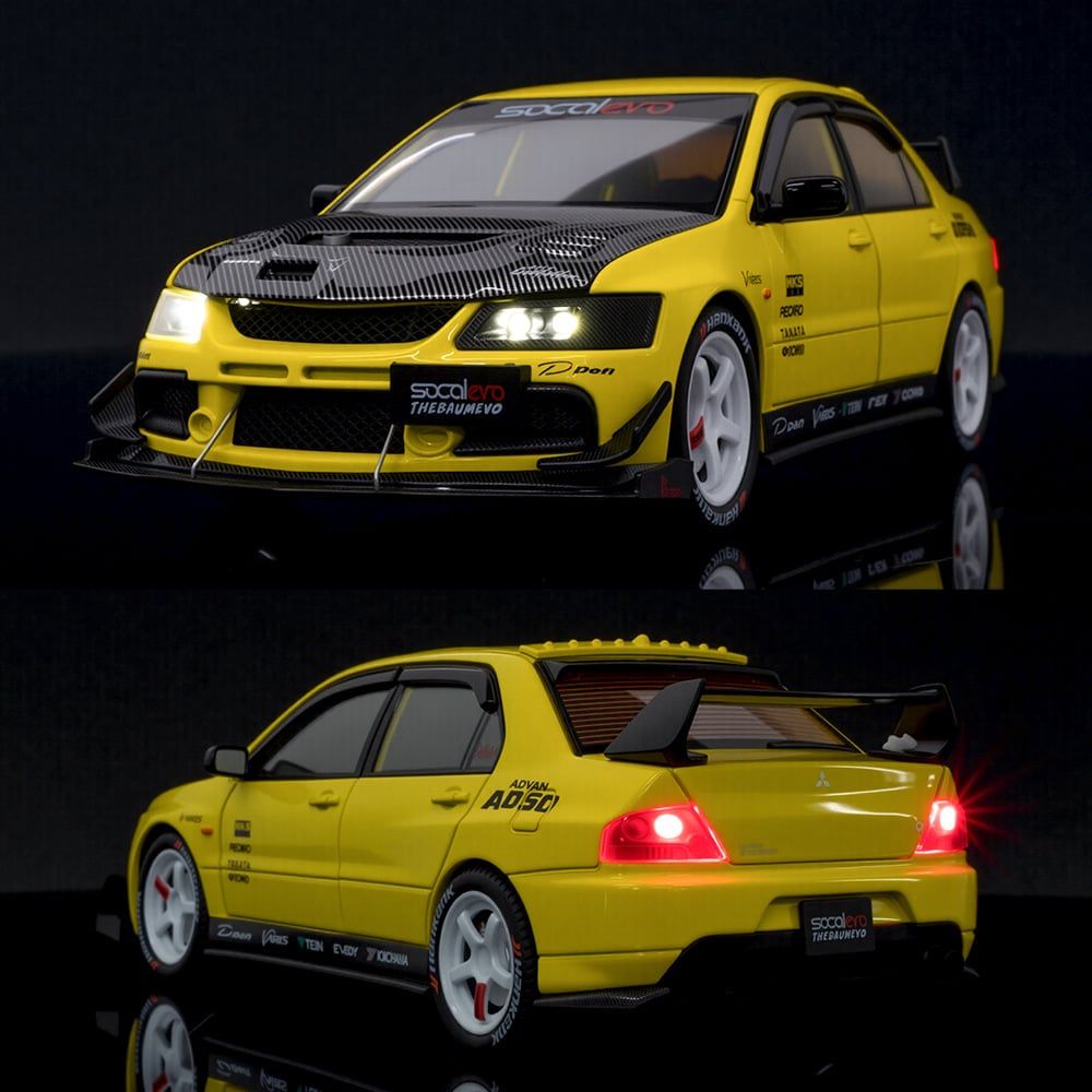  Mô hình xe Mitsubishi Evoltion EVO 9 IX full open tỉ lệ 1:24 Jinlifang 1901-623 