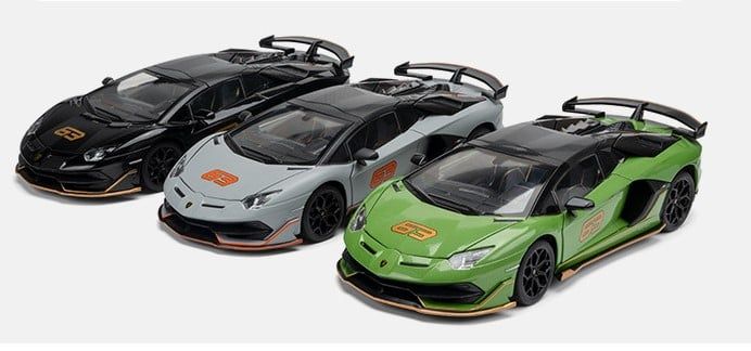  Mô hình xe Lamborghini Aventador SVJ 63 Roadster full open tỉ lệ 1:24 Hengteng model H2593 