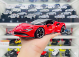  Mô hình xe Ferrari Sf90 Stradale đánh lái được full open 1:24 Bburago OT577 