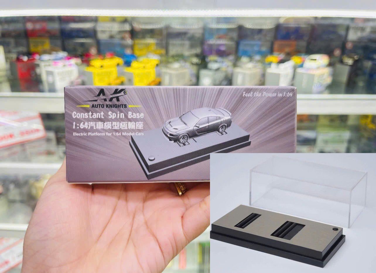  Phụ kiện trưng bày bàn xe chạy Electric Display Stand – Constant Spin Base bằng pin tỉ lệ 1:64 Auto Knights 