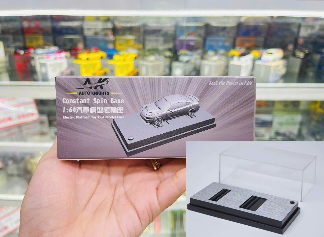  Phụ kiện trưng bày bàn xe chạy Electric Display Stand – Constant Spin Base bằng pin tỉ lệ 1:64 Auto Knights 