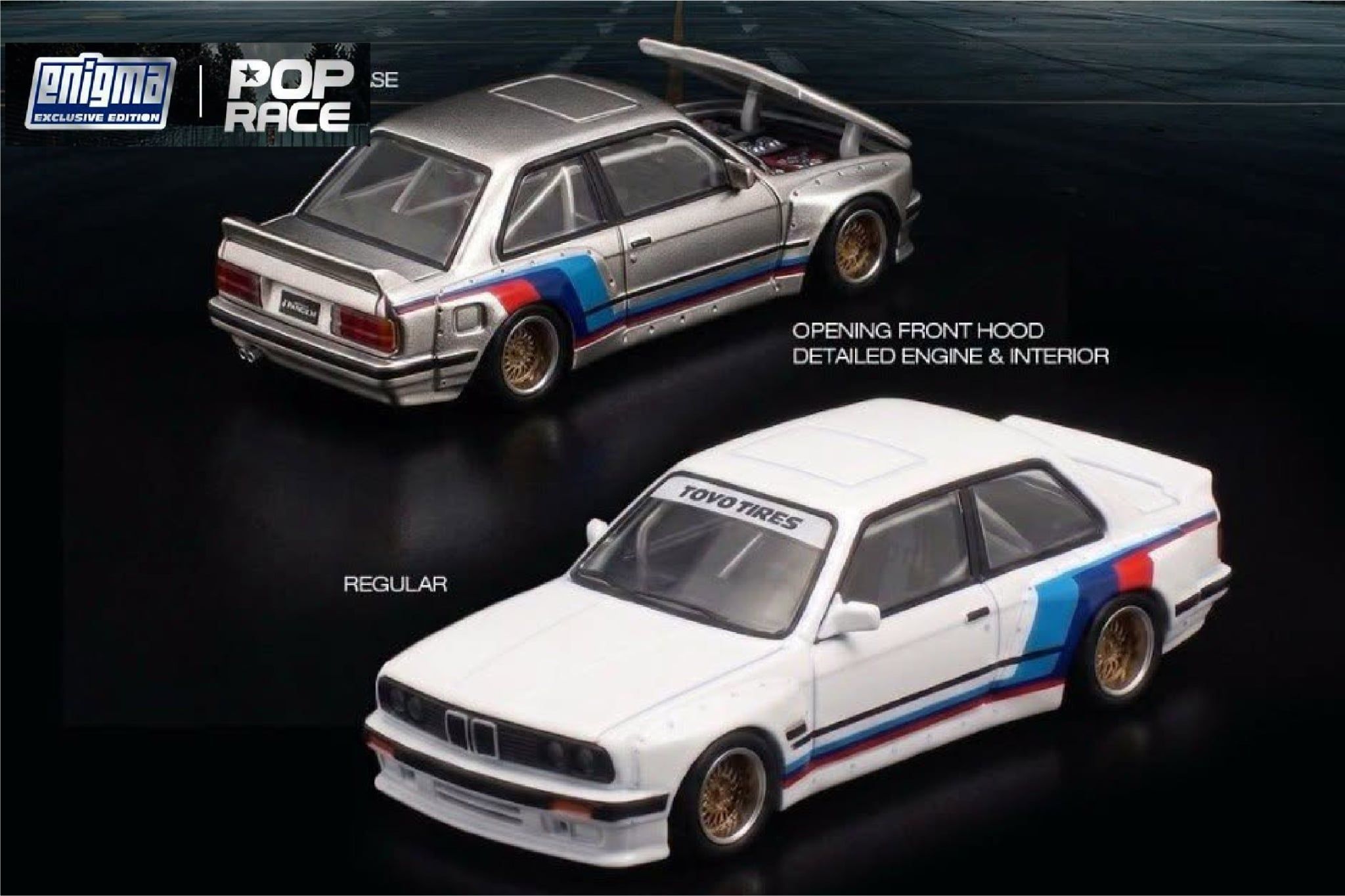  Mô hình xe BMW Pandem E30 White tỉ lệ 1:64 Pop Race PRE038 