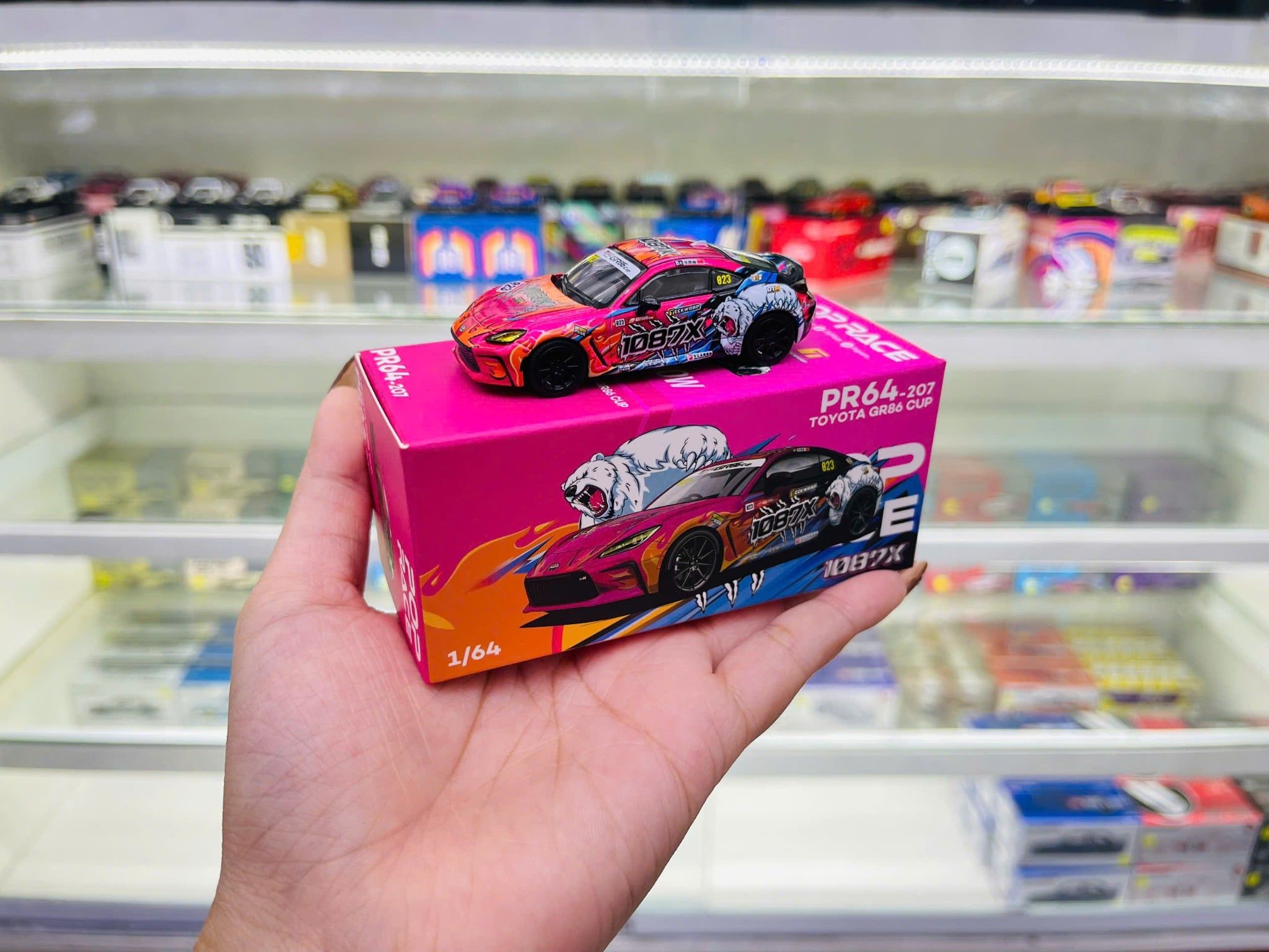  [Hàng Loose] Mô hình xe ô tô Toyota 1087X GR86 Cup tỉ lệ 1:64 Poprace PR640207 