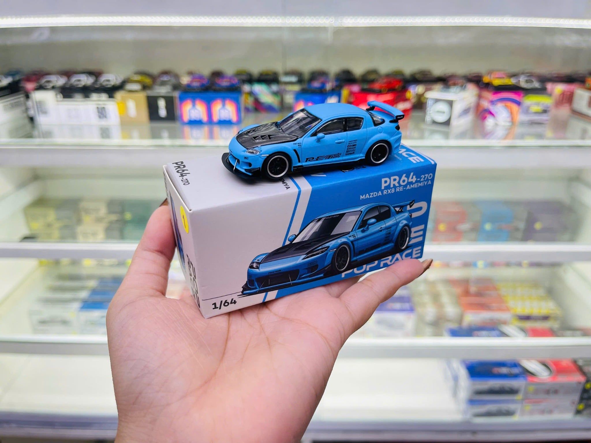  [Hàng Loose] Mô hình xe Mazda RX-8 Re-Amemiya tỉ lệ 1:64 Poprace PR640270 