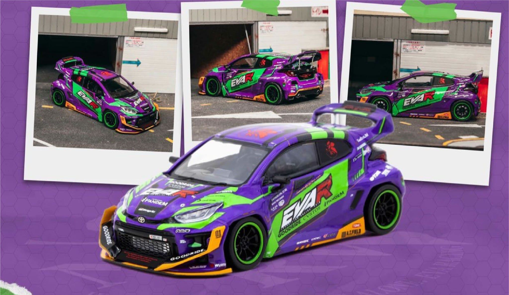  Mô hình xe Toyota Pandem GR Yaris EVA Racing tỉ lệ 1:43 Tarmac Works T43-025-EVA 