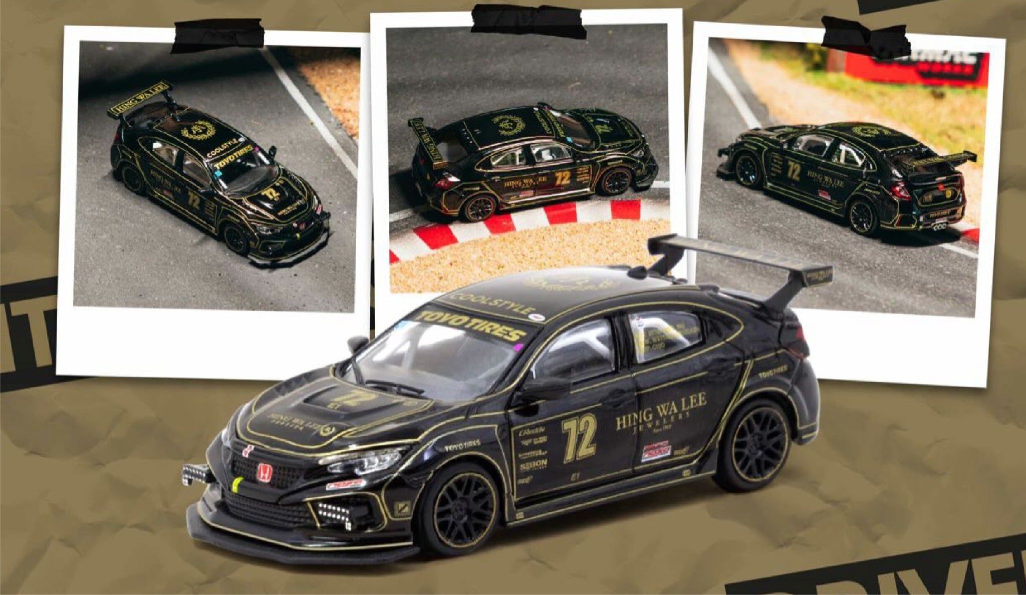  Mô hình xe Honda Civic TYPE R FK8 tỉ lệ 1:64 Tarmac Works T64-TL014-SD72 