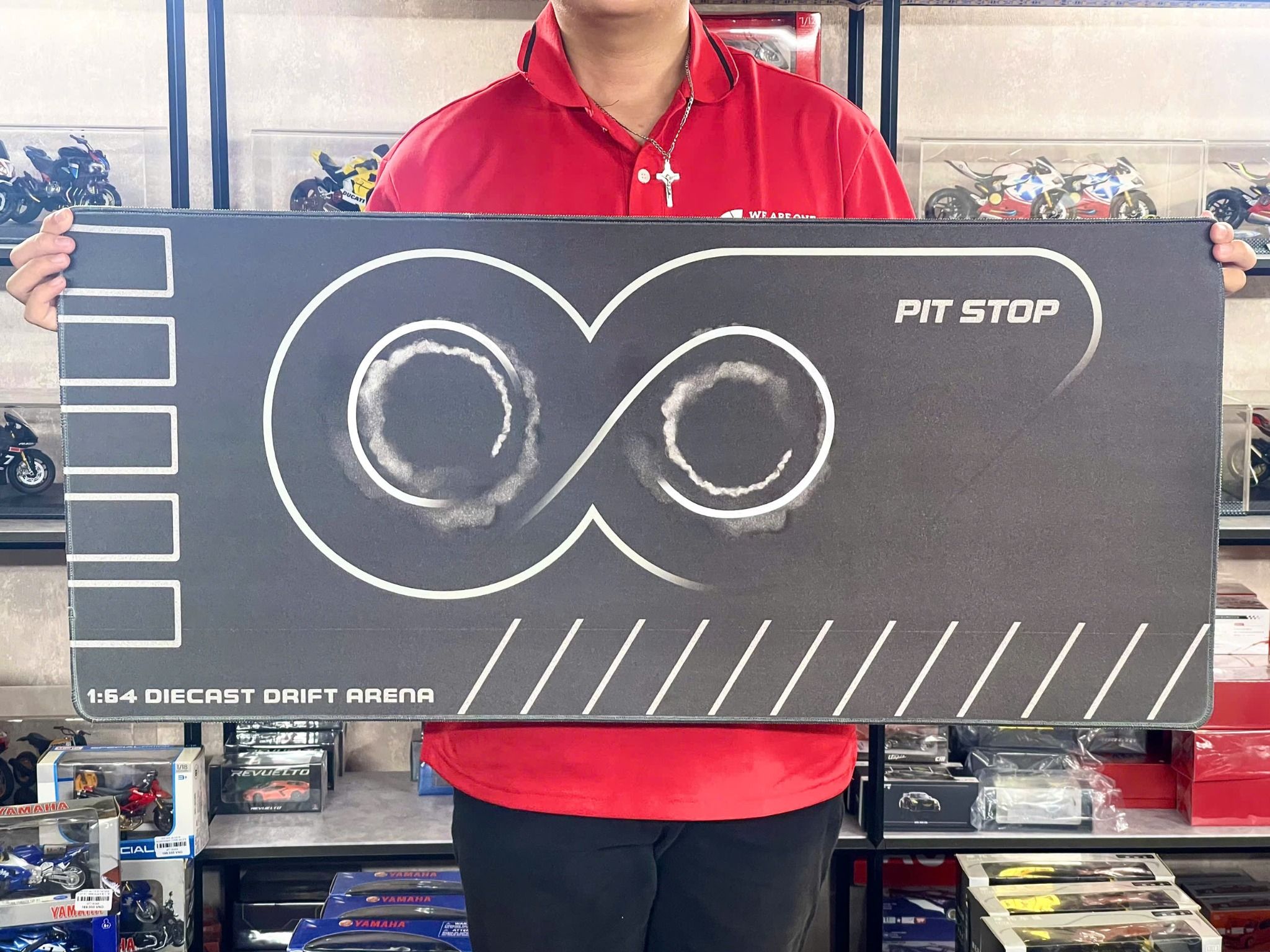  Phụ kiện thảm sa bàn chống trượt mô phỏng diorama đường đua PIT RACE nhiều kích thước 90x40 cho mô hình xe 1:64 Autono1 PT004 