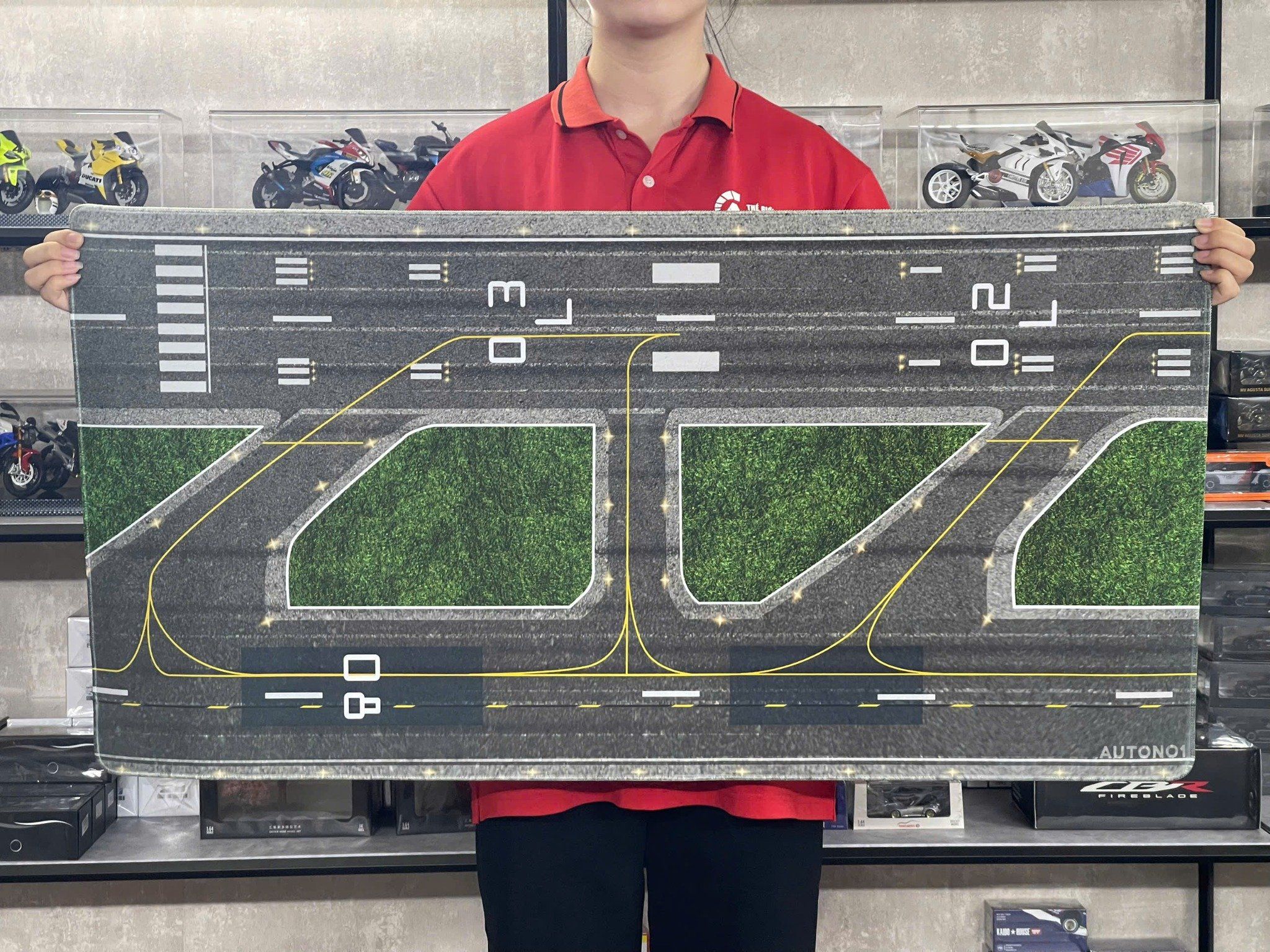  Phụ kiện thảm sa bàn chống trượt mô phỏng bãi đáp, đường băng lớn nhiều kích thước 3mm cho mô hình máy bay Autono1 PT005 