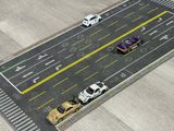  Phụ kiện thảm sa bàn chống trượt mô phỏng diorama đường cao tốc 4 làn 60x30cm tỉ lệ 1:64 Autono1 PT011 