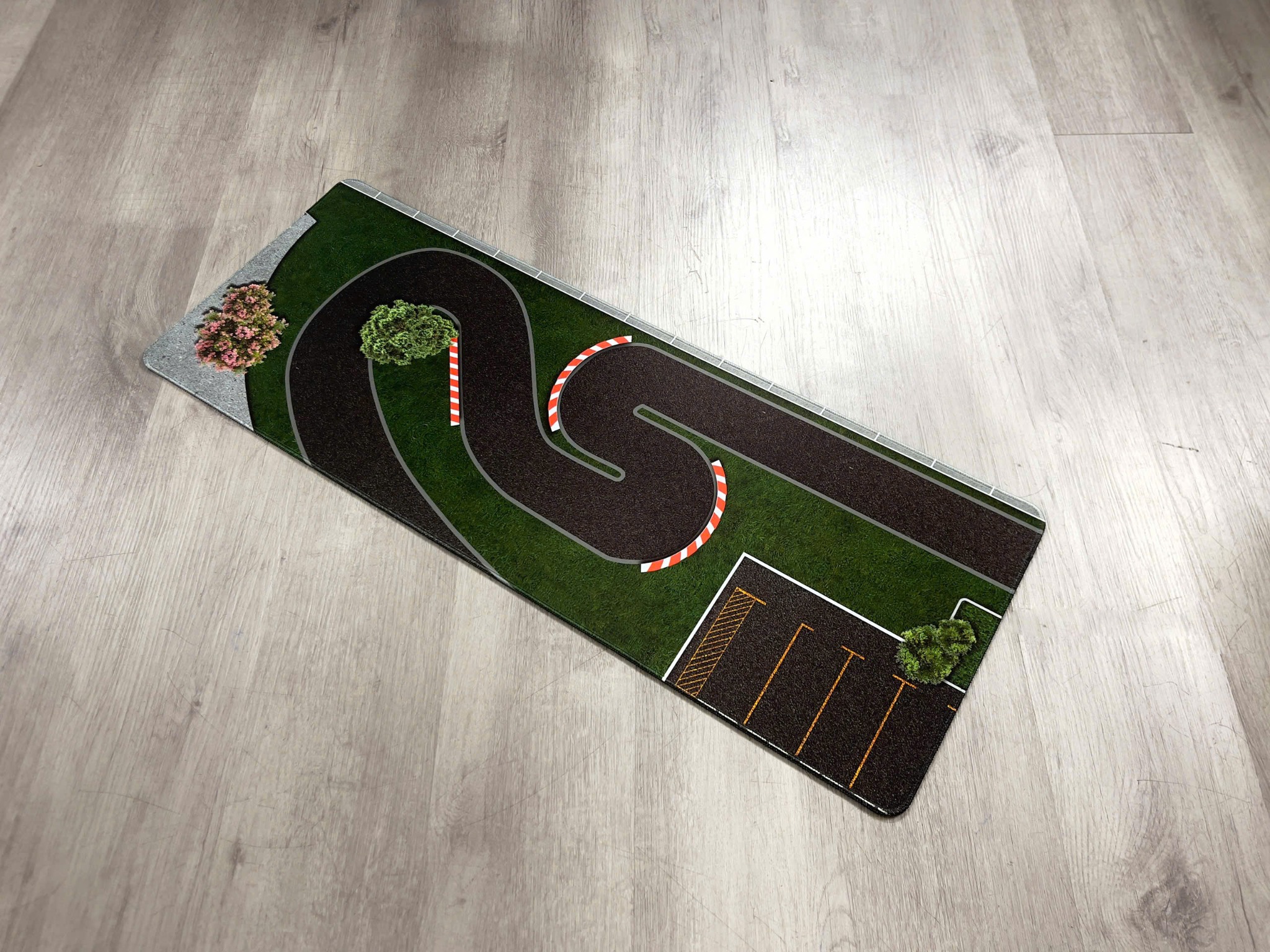  Phụ kiện thảm sa bàn chống trượt mô phỏng diorama bãi đỗ xe/ Parking lot đường xe chạy và công viên kích thước 80x30cm cho mô hình xe 1:64 Autono1 PT012 