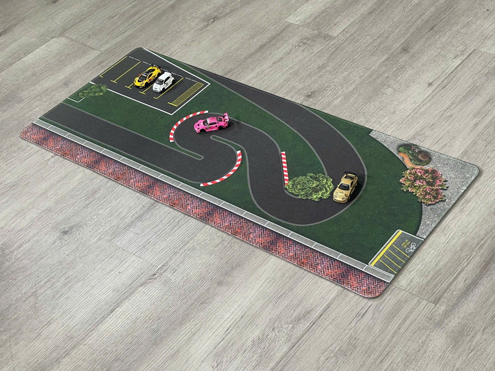  Phụ kiện thảm sa bàn chống trượt mô phỏng diorama bãi đỗ xe/ Parking lot đường xe chạy và công viên kích thước 90x40cm cho mô hình xe 1:64 Autono1 PT012 