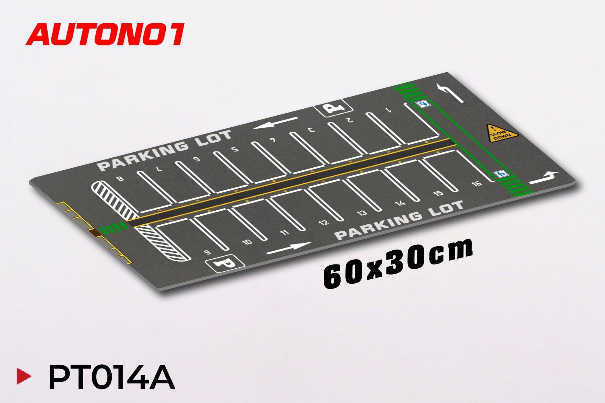  Phụ kiện thảm sa bàn chống trượt mô phỏng diorama bãi đỗ xe/ Parking lot có đường xe chạy kích thước 60x30cm tỉ lệ 1:64 Autono1 PT014 