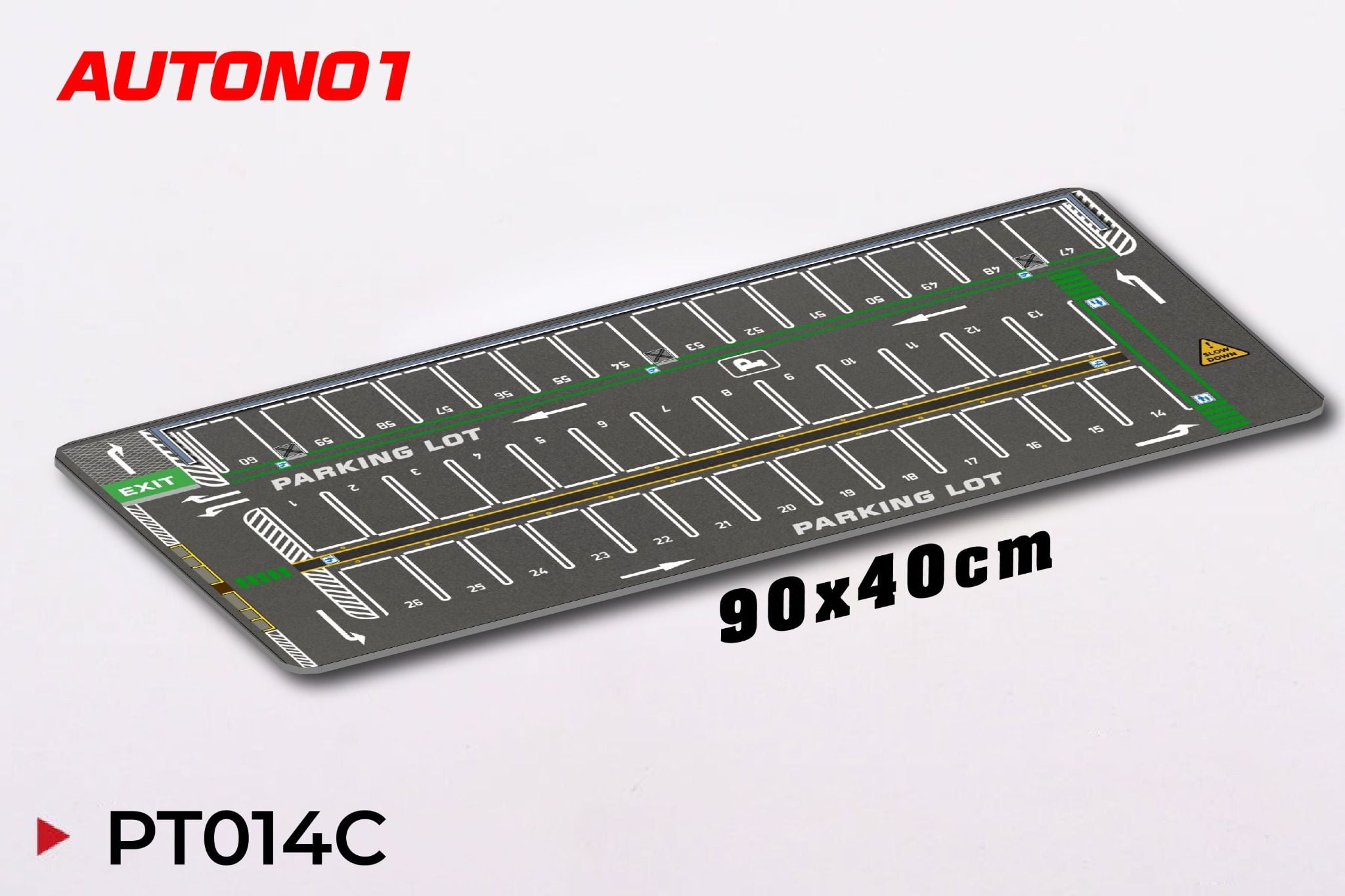  Phụ kiện thảm sa bàn chống trượt mô phỏng diorama bãi đỗ xe/ Parking lot đường xe chạy kích thước 90x40cm cho mô hình xe 1:64 Autono1 PT014 