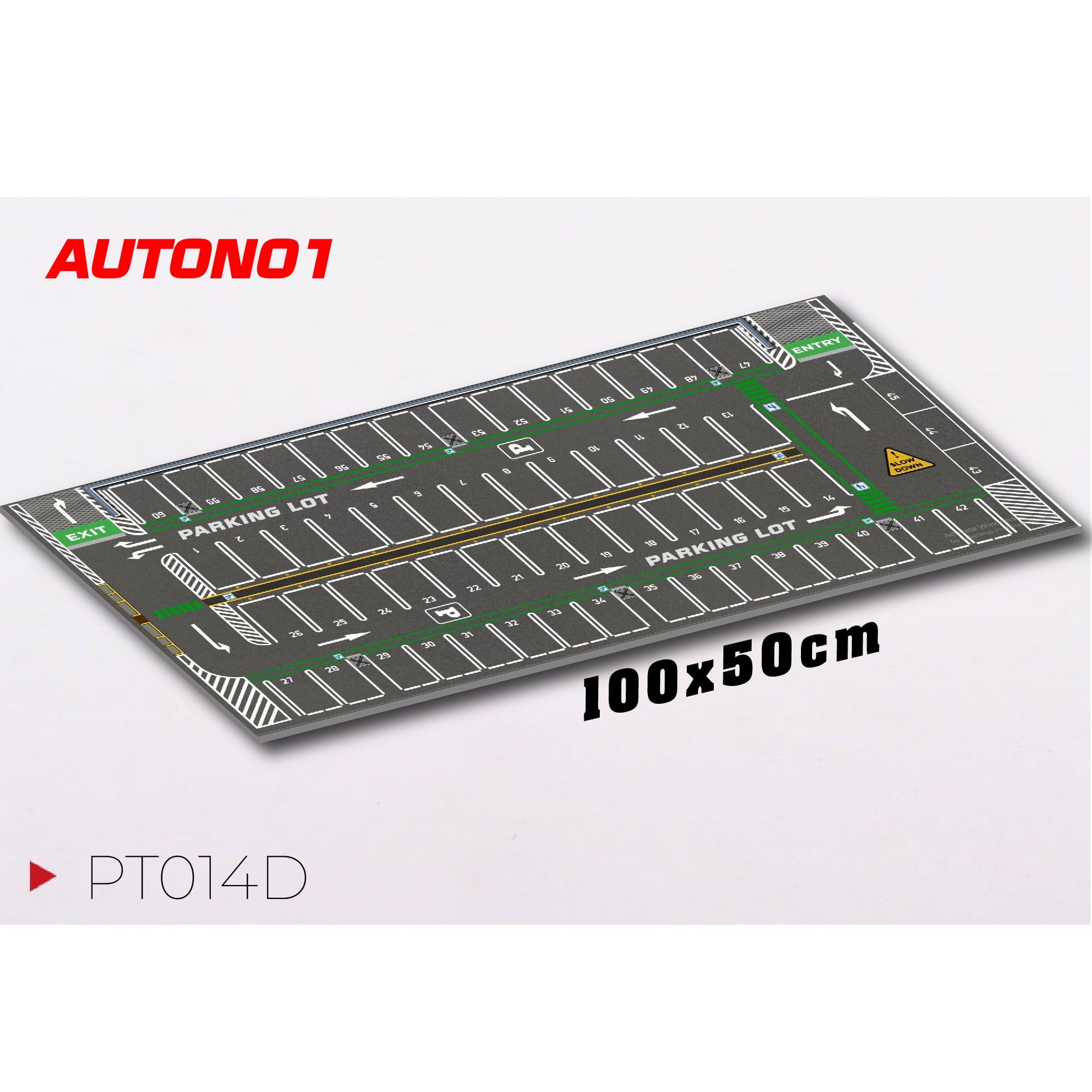  Phụ kiện thảm sa bàn chống trượt mô phỏng diorama bãi đỗ xe hơn 60 chỗ kích thước 100x50cm cho mô hình xe 1:64 Autono1 PT014 