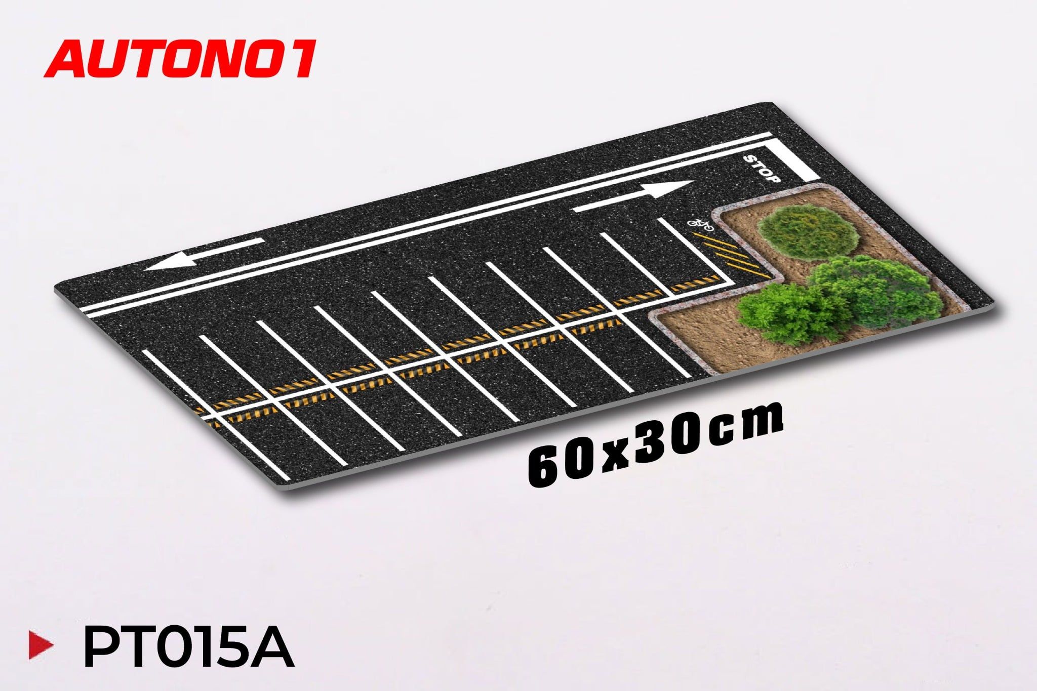  Phụ kiện thảm sa bàn chống trượt mô phỏng diorama bãi đỗ xe/ Parking lot có cây kích thước 60x30cm tỉ lệ 1:64 Autono1 PT015 