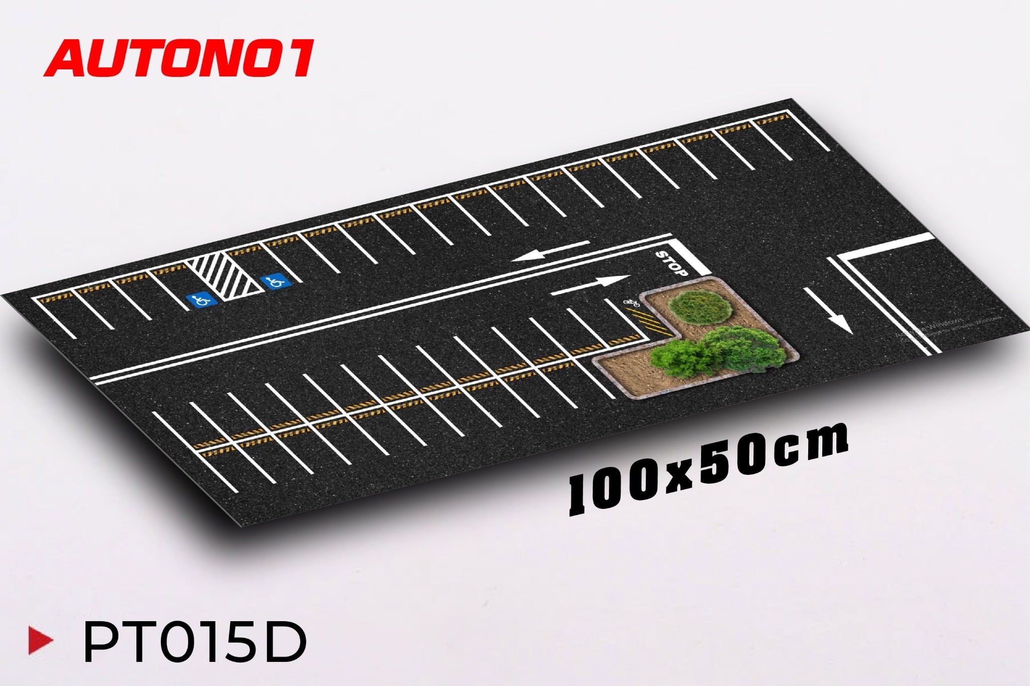  Phụ kiện thảm sa bàn chống trượt mô phỏng diorama bãi đỗ xe có cây kích thước 100x50cm cho mô hình xe 1:64 Autono1 PT015 