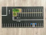  Phụ kiện thảm sa bàn chống trượt mô phỏng diorama bãi đỗ xe/ Parking lot có cây kích thước 60x30cm tỉ lệ 1:64 Autono1 PT015 