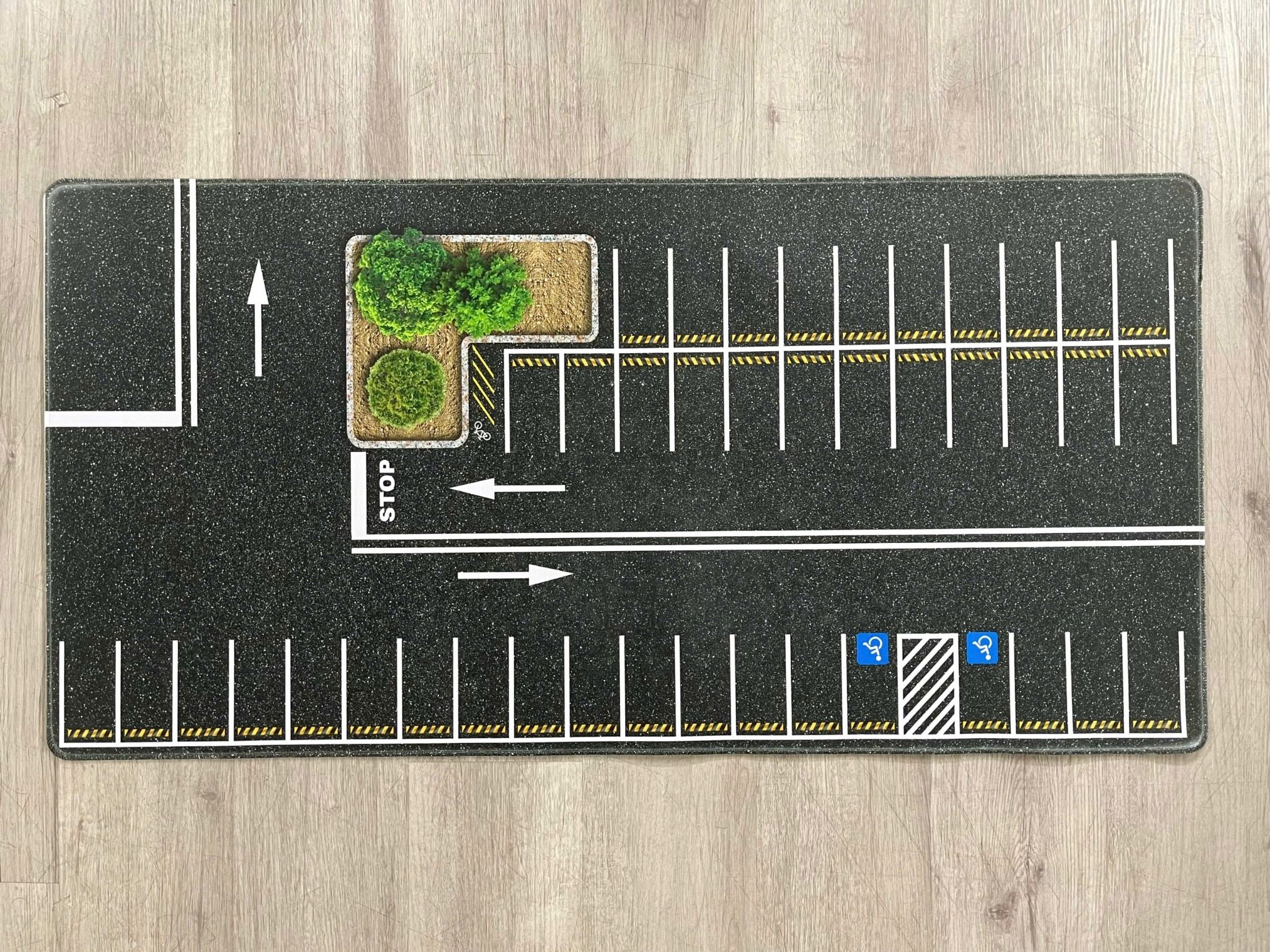  Phụ kiện thảm sa bàn chống trượt mô phỏng diorama bãi đỗ xe có cây kích thước 100x50cm cho mô hình xe 1:64 Autono1 PT015 