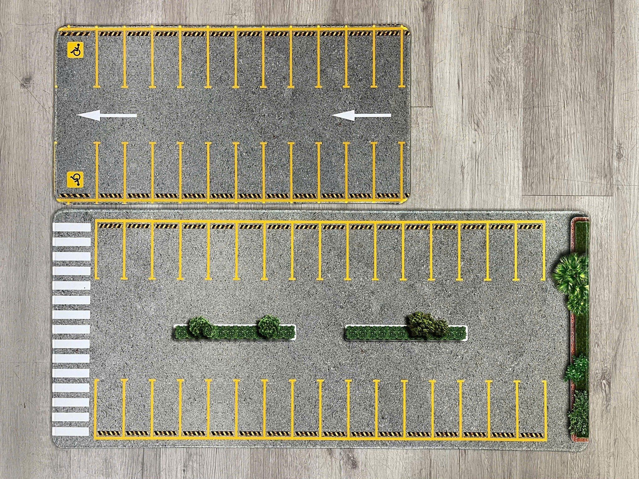  Phụ kiện thảm sa bàn chống trượt mô phỏng diorama bãi đỗ xe/ Parking lot kích thước 90x40cm cho mô hình xe 1:64 Autono1 PT016 