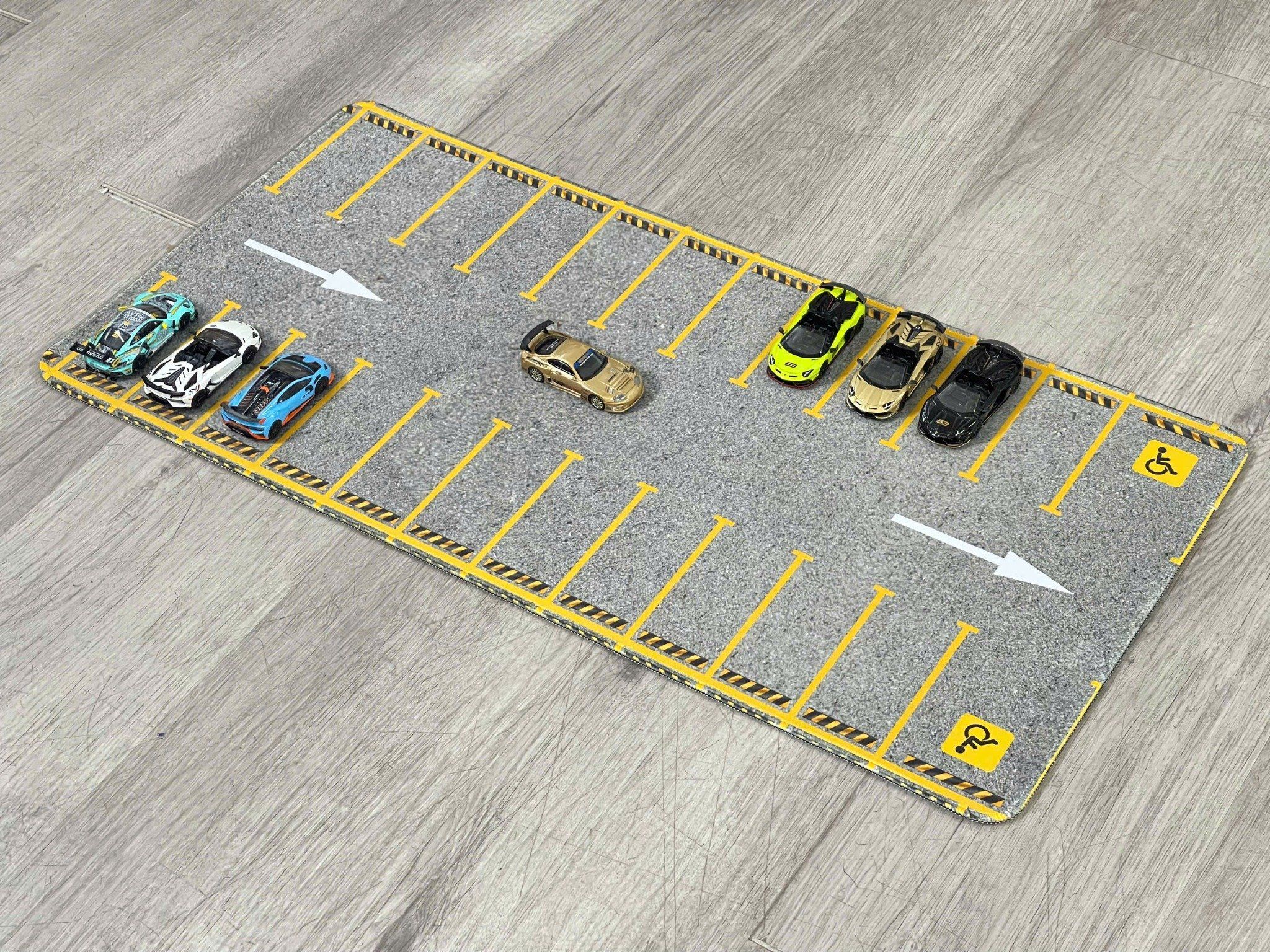  Phụ kiện thảm sa bàn chống trượt mô phỏng diorama bãi đỗ xe/ Parking lot kích thước 90x40cm cho mô hình xe 1:64 Autono1 PT016 