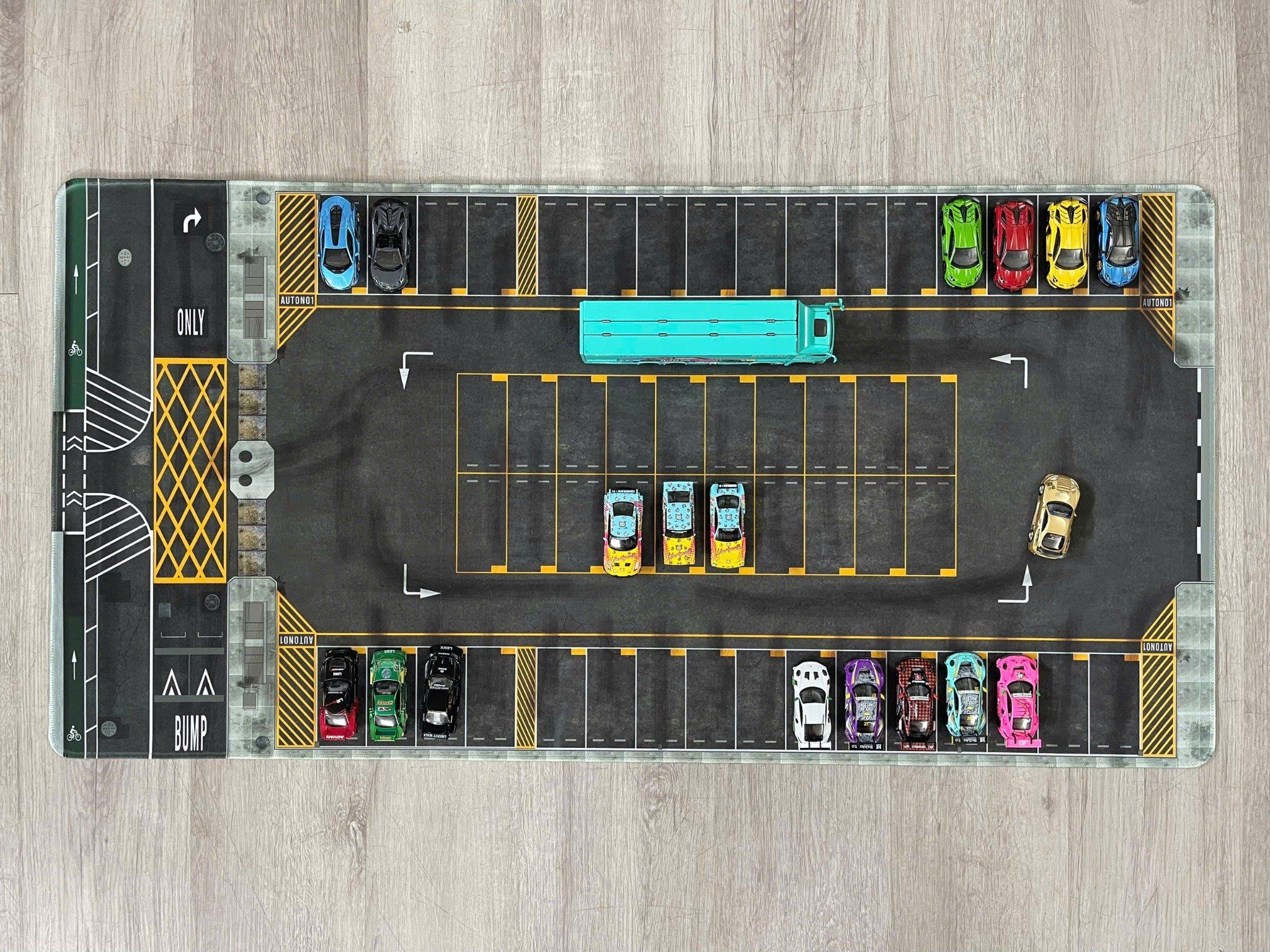  Phụ kiện thảm sa bàn chống trượt mô phỏng diorama bãi đỗ xe kích thước 100x50 cho mô hình xe 1:64 Autono1 PT020 