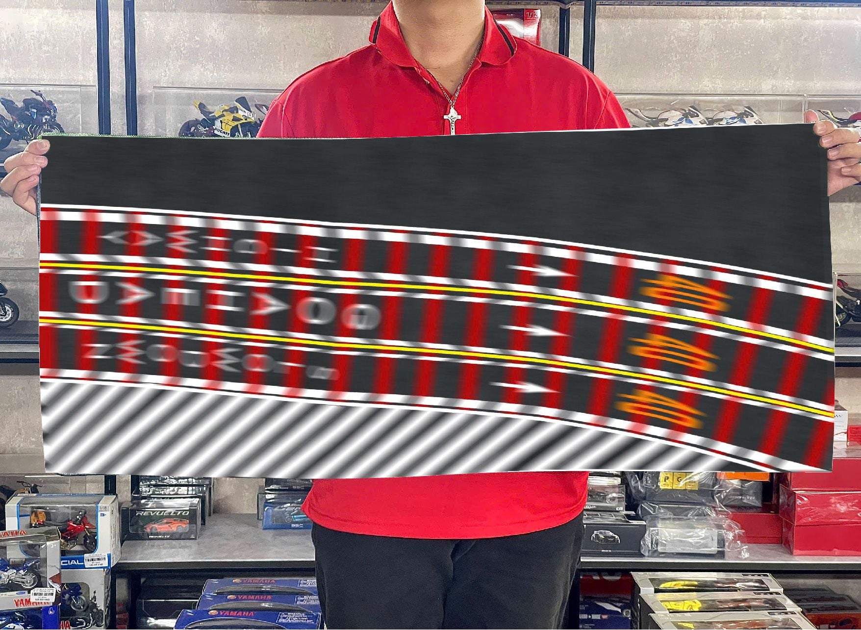  Phụ kiện thảm sa bàn chống trượt mô phỏng diorama đường cua cao tốc (hiệu ứng mờ) kích thước 90x40 cho mô hình xe 1:64 Autono1 PT023 