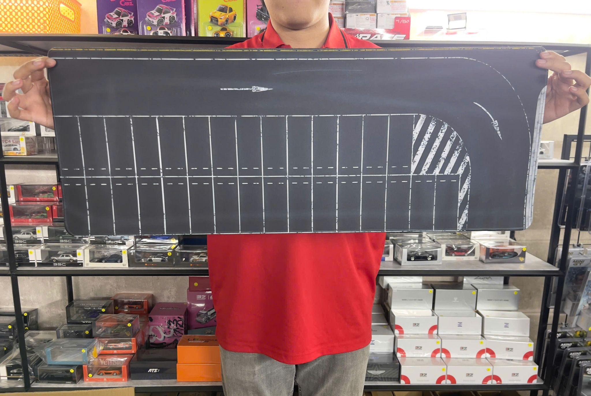  Phụ kiện thảm sa bàn chống trượt mô phỏng diorama đường bãi đỗ xe lớn kích thước 80x30 cho mô hình xe 1:64 Autono1 PT032 