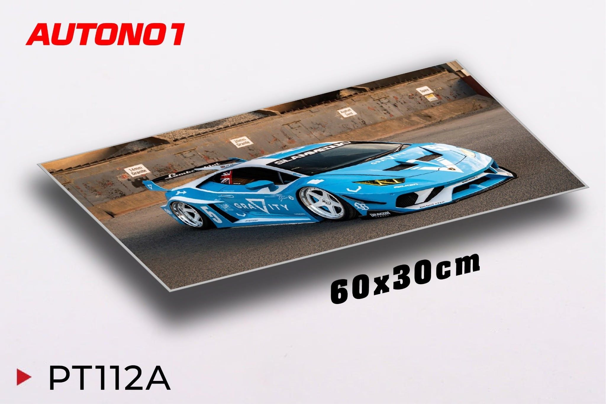  Phụ kiện Thảm lót chống trượt chủ đề siêu xe Lamborghini kích thước 30x60cm Autono1 PT112 
