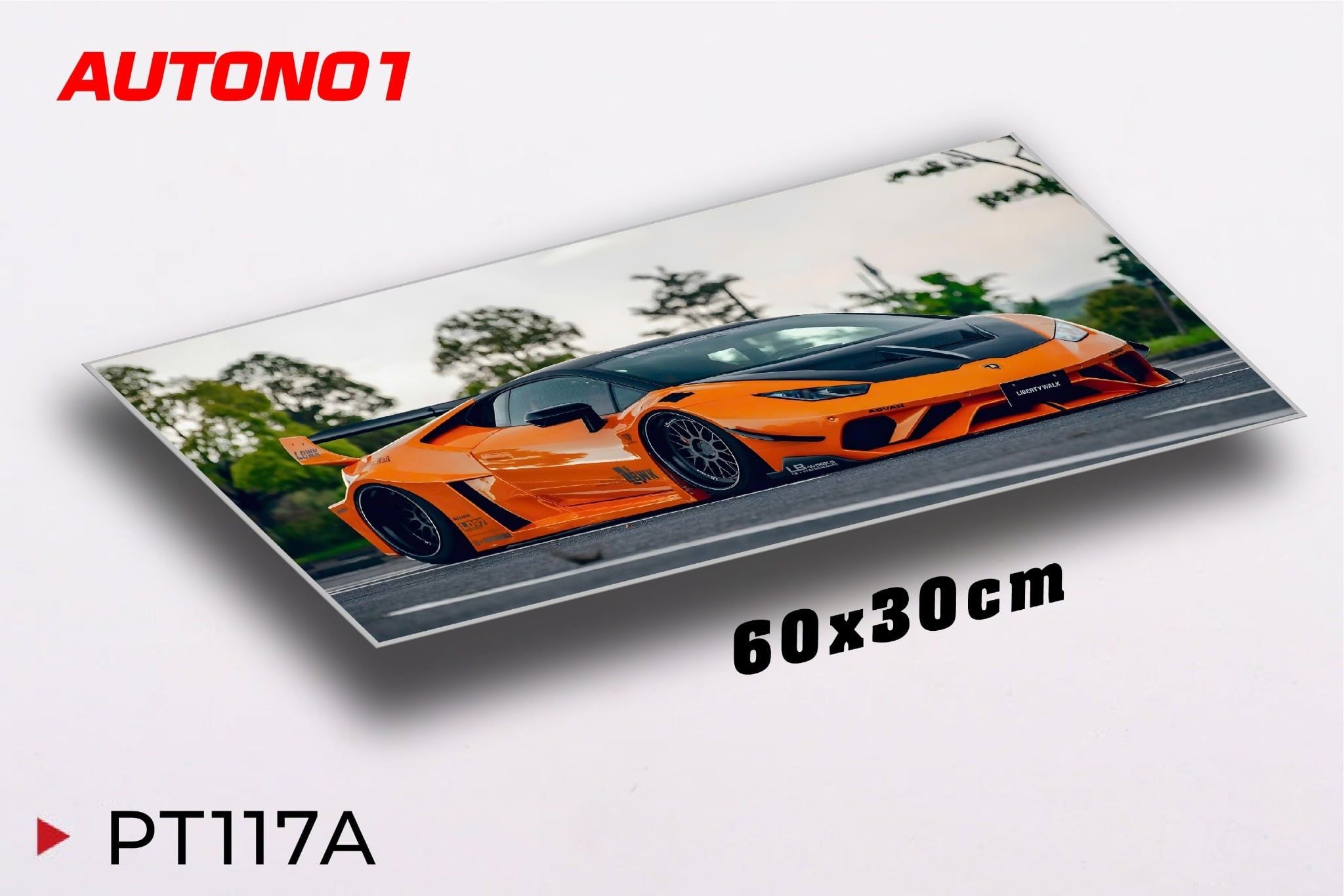  Phụ kiện Thảm lót chống trượt chủ đề siêu xe Lamborghini kích thước 30x60cm Autono1 PT117A 