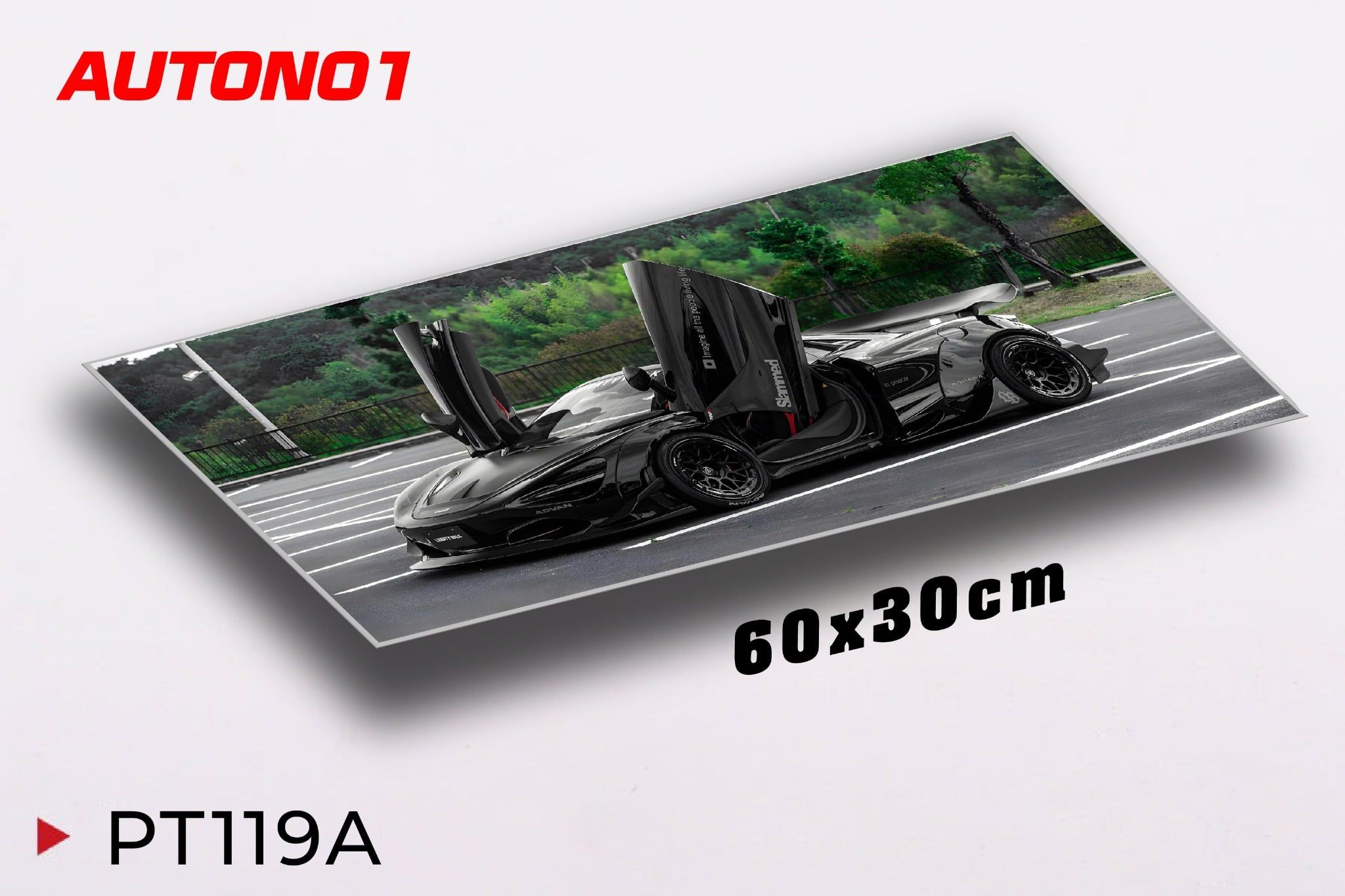  Phụ kiện Thảm lót chống trượt chủ đề siêu xe Mc Laren kích thước 30x60cm Autono1 PT119A 