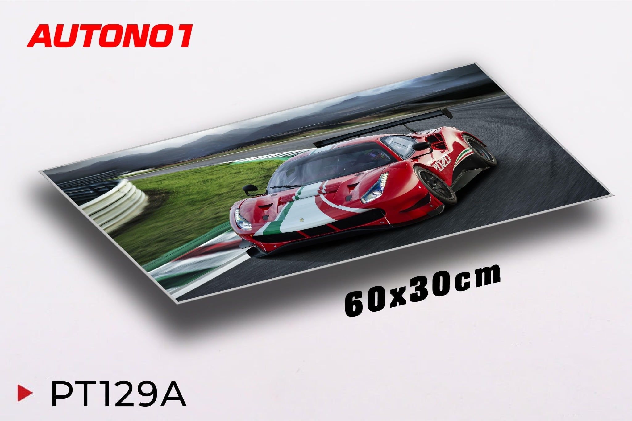  Phụ kiện Thảm lót chống trượt chủ đề siêu xe Ferrari 488 GT3 EVO kích thước 30x60cm Autono1 PT129A 