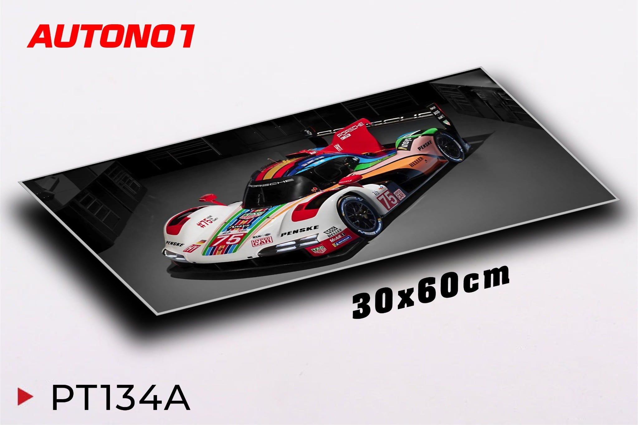  Phụ kiện Thảm lót chống trượt chủ đề siêu xe Porsche 963 kích thước 30x60cm Autono1 PT134A 