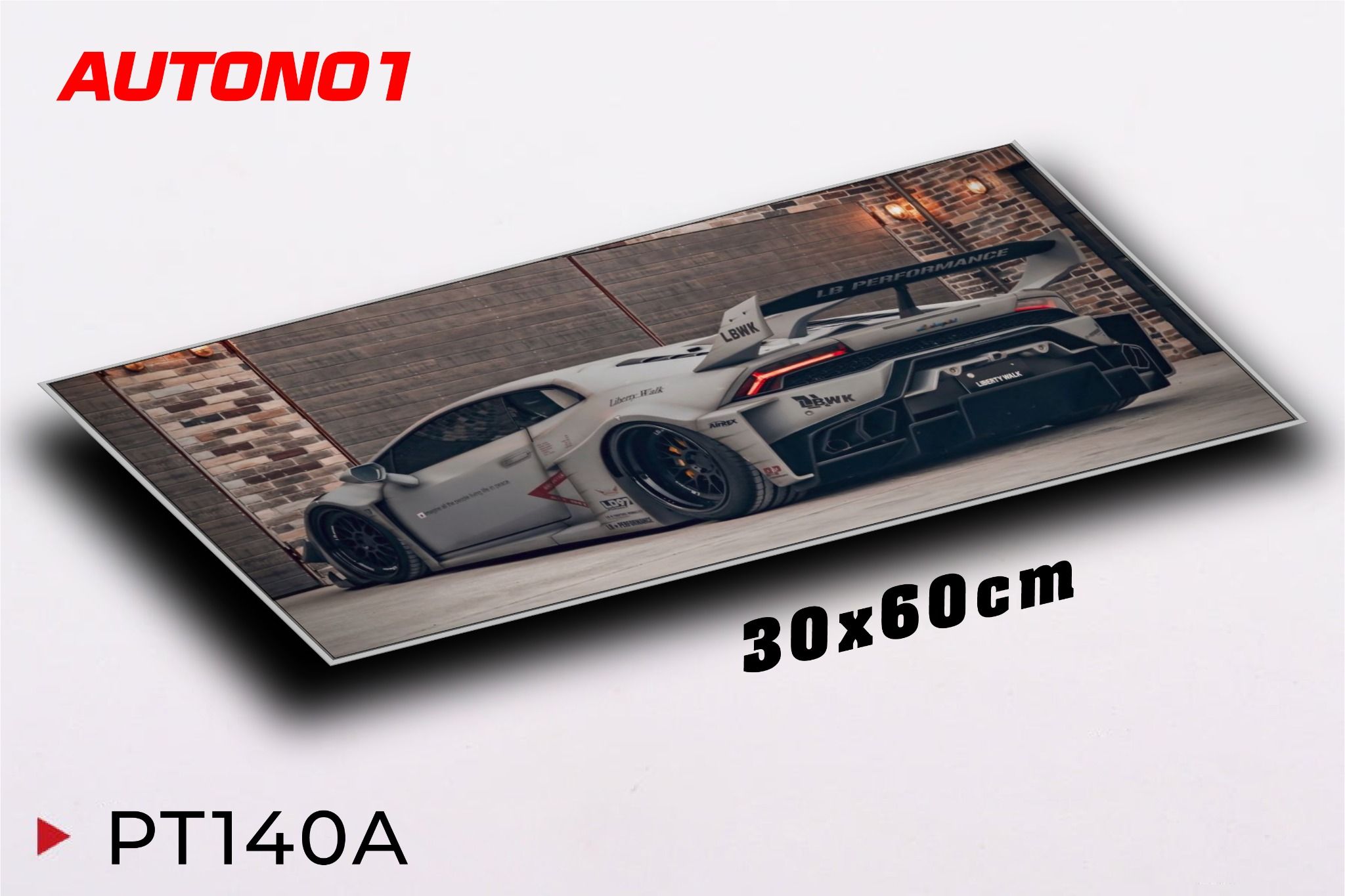  Phụ kiện Thảm lót chống trượt chủ đề siêu xe Lamborghini Huracan LBWK kích thước 30x60cm Autono1 PT140A 