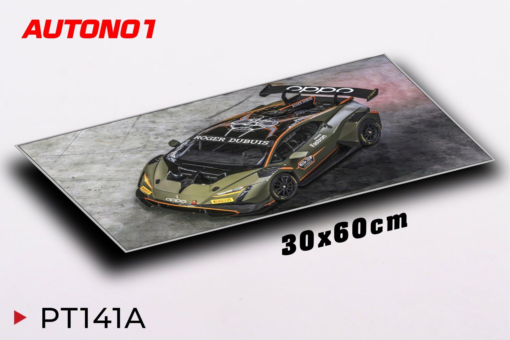  Phụ kiện Thảm lót chống trượt chủ đề siêu xe Lamborghini Huracán Super Trofeo EVO kích thước 30x60cm Autono1 PT141A 