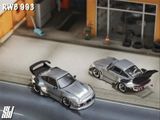  Mô hình xe Porsche Rauth Welt RWB 993 silver tỉ lệ 1:64 Street weapon OT64746 