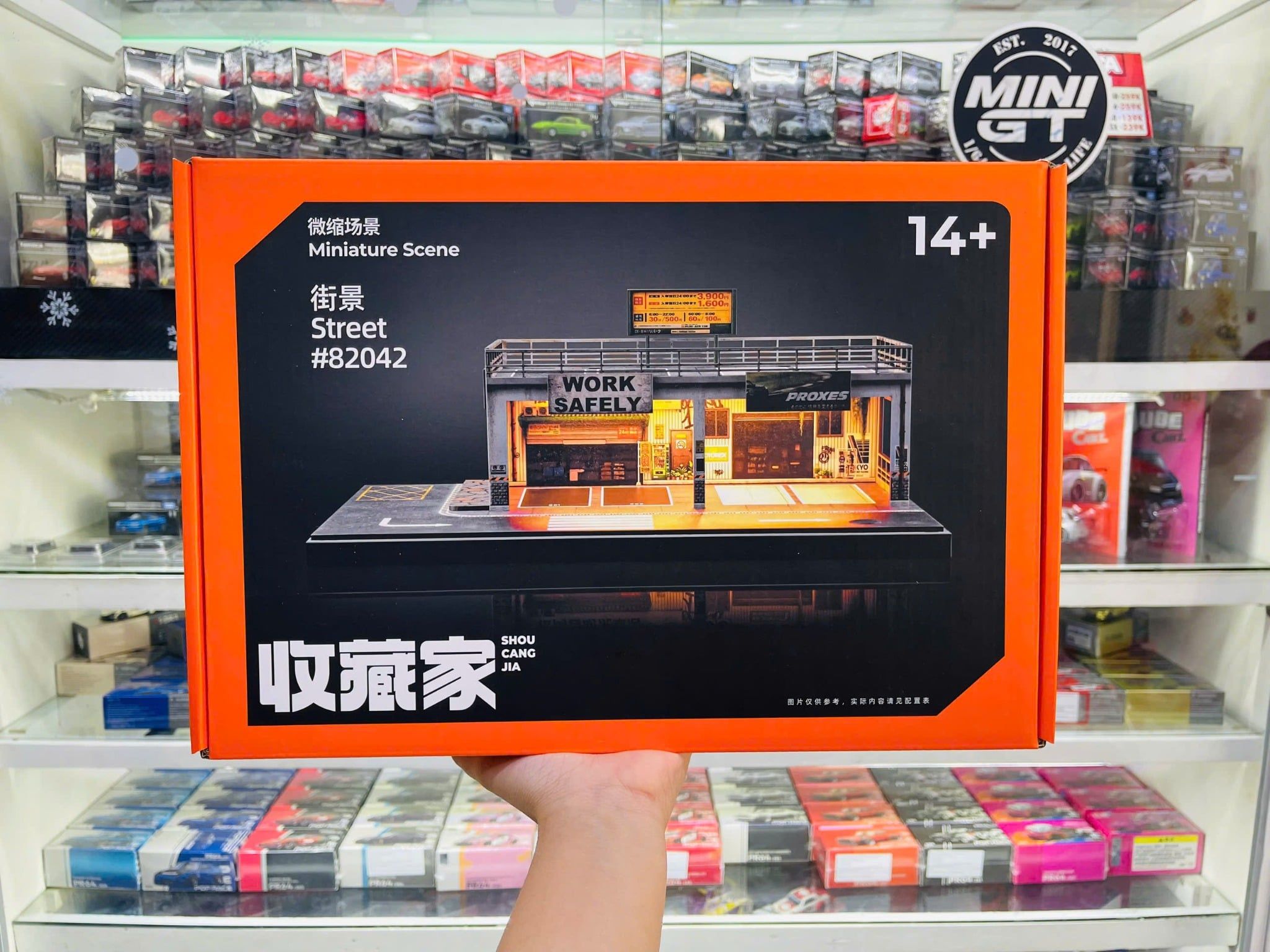  Hộp trưng bày mô phỏng Double-Layer Parking Workshop tỉ lệ 1:64 Shou Cang Jia SCJ-82142 