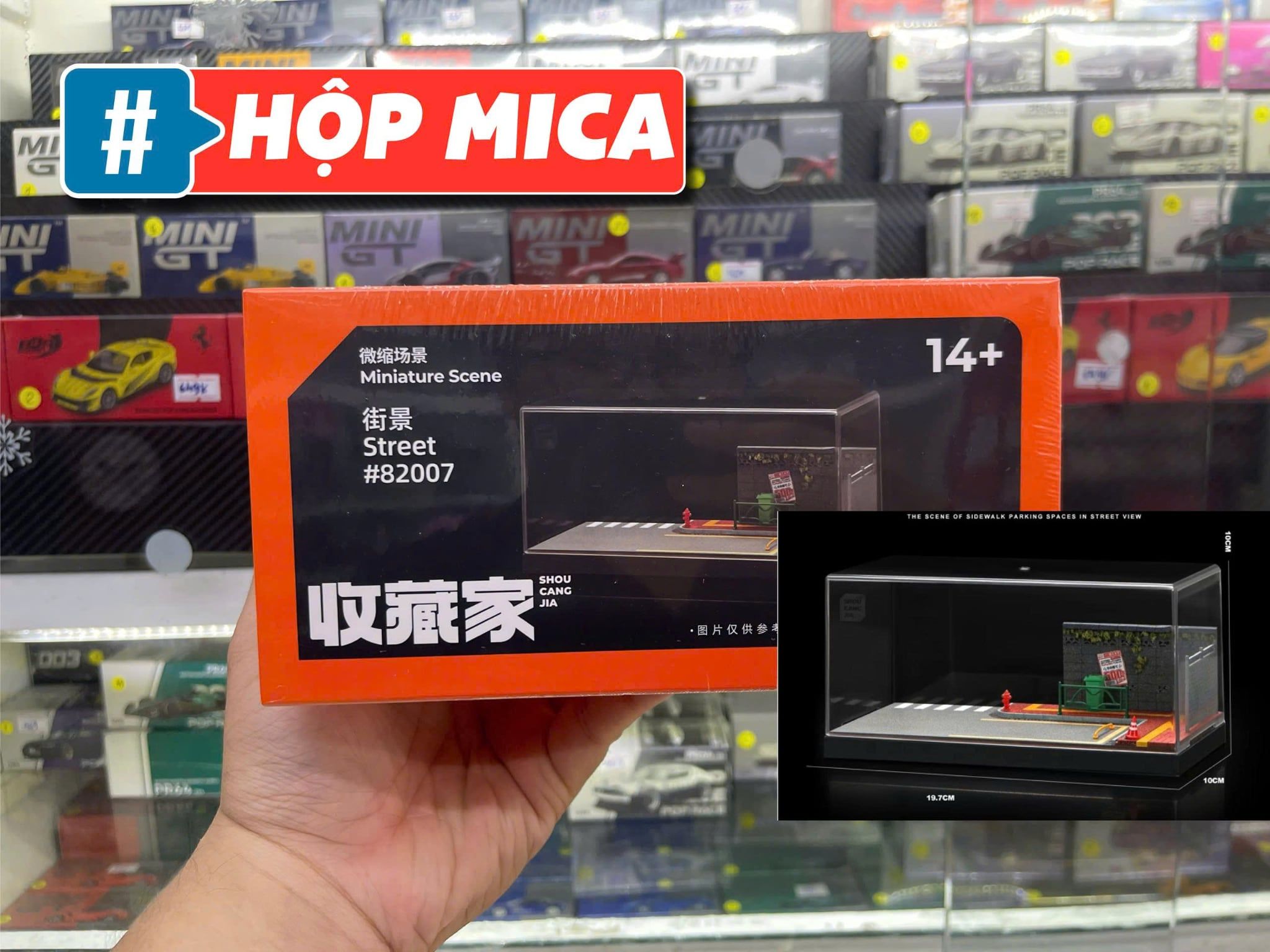  Hộp trưng bày mô phỏng lề đường và bãi đậu xe 19.7x10x10 tỉ lệ 1:64 SHOU CANG JIA SCJ82007 
