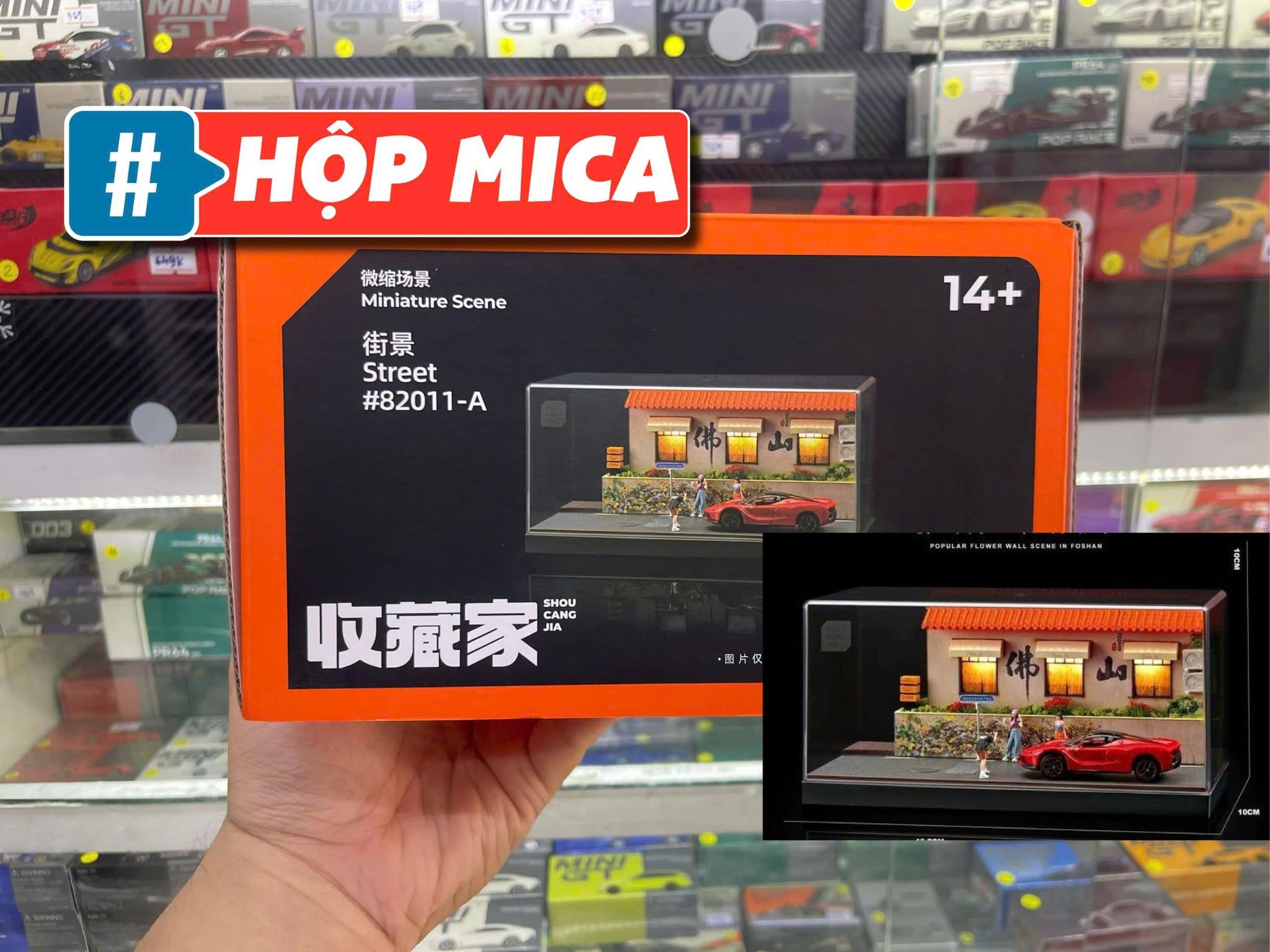 Hộp trưng bày mô phỏng tường hoa Phật Sơn 19.7x10x10 tỉ lệ 1:64 SHOU CANG JIA SCJ82011-A 