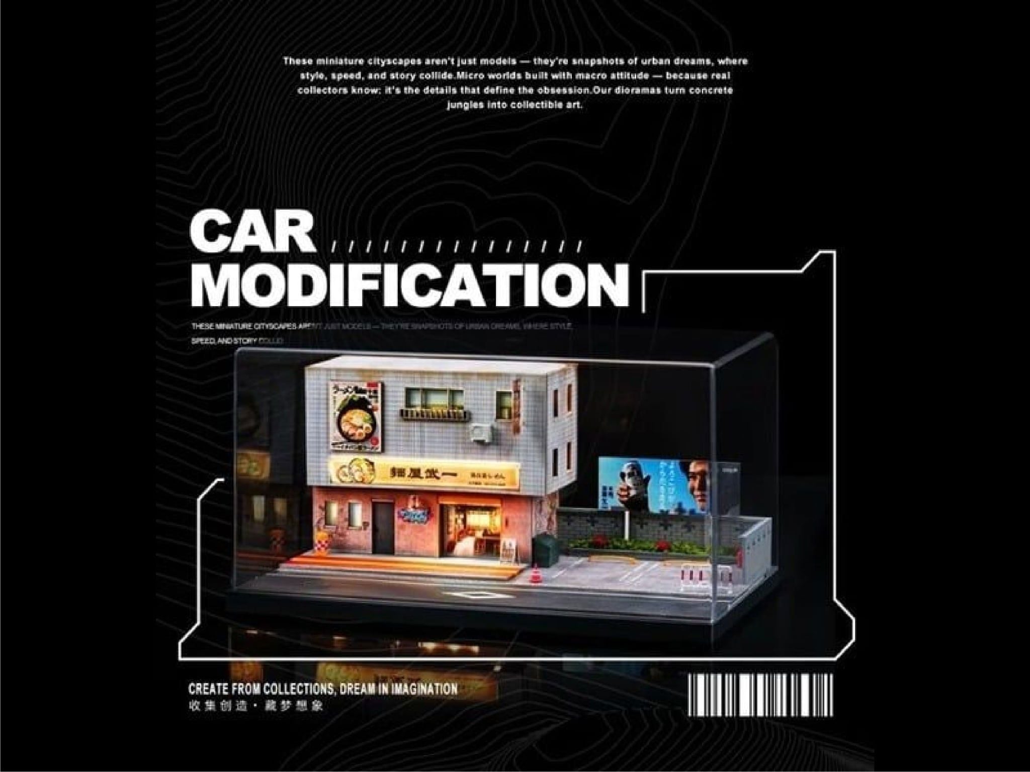  Hộp trưng bày mô phỏng quán ăn mì ramen tỉ lệ 1:64 Shou Cang Jia SCJ82029 