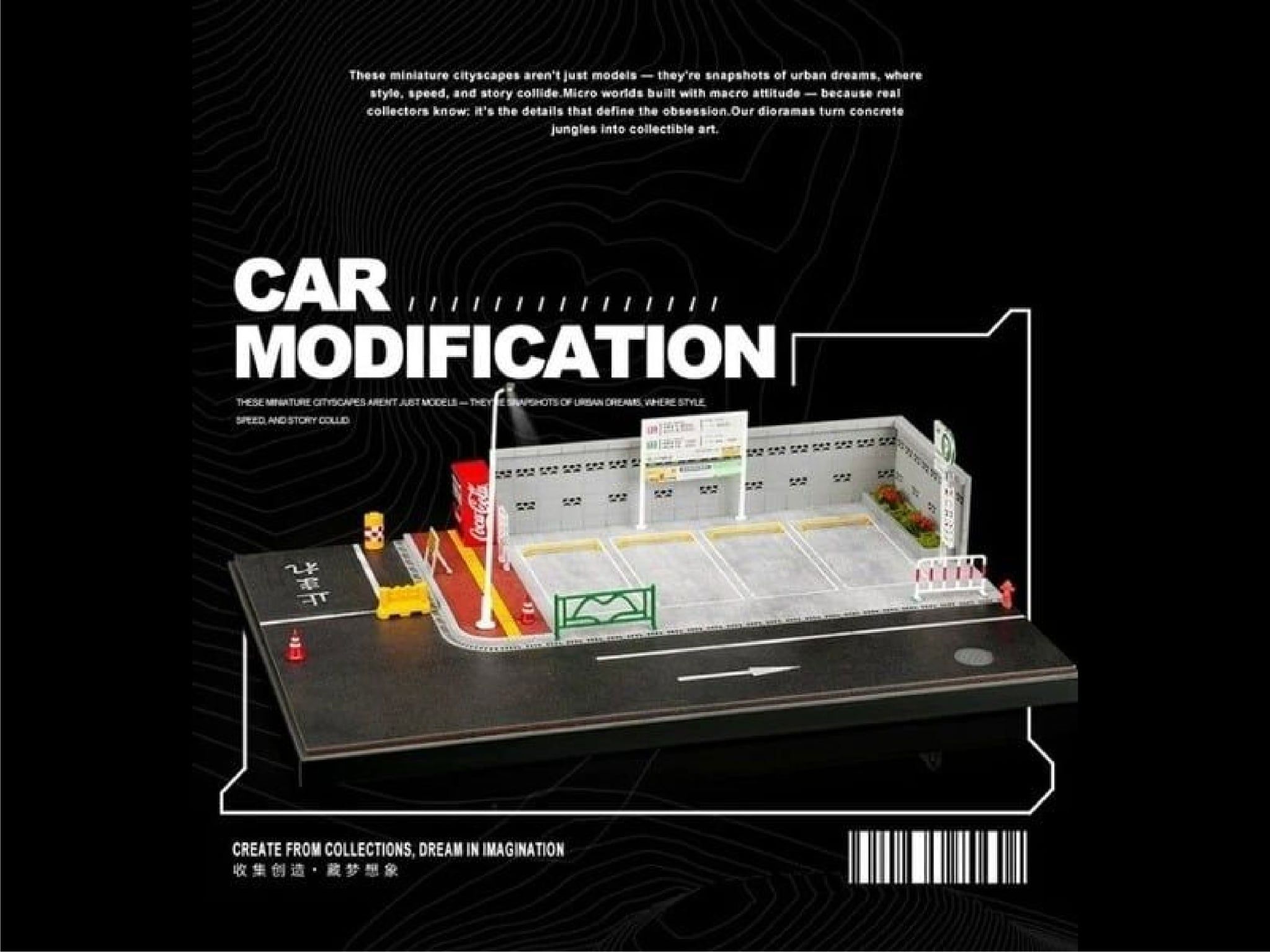  Hộp trưng bày mô phỏng bãi đỗ xe tỉ lệ 1:64 Shou Cang Jia SCJ82035 