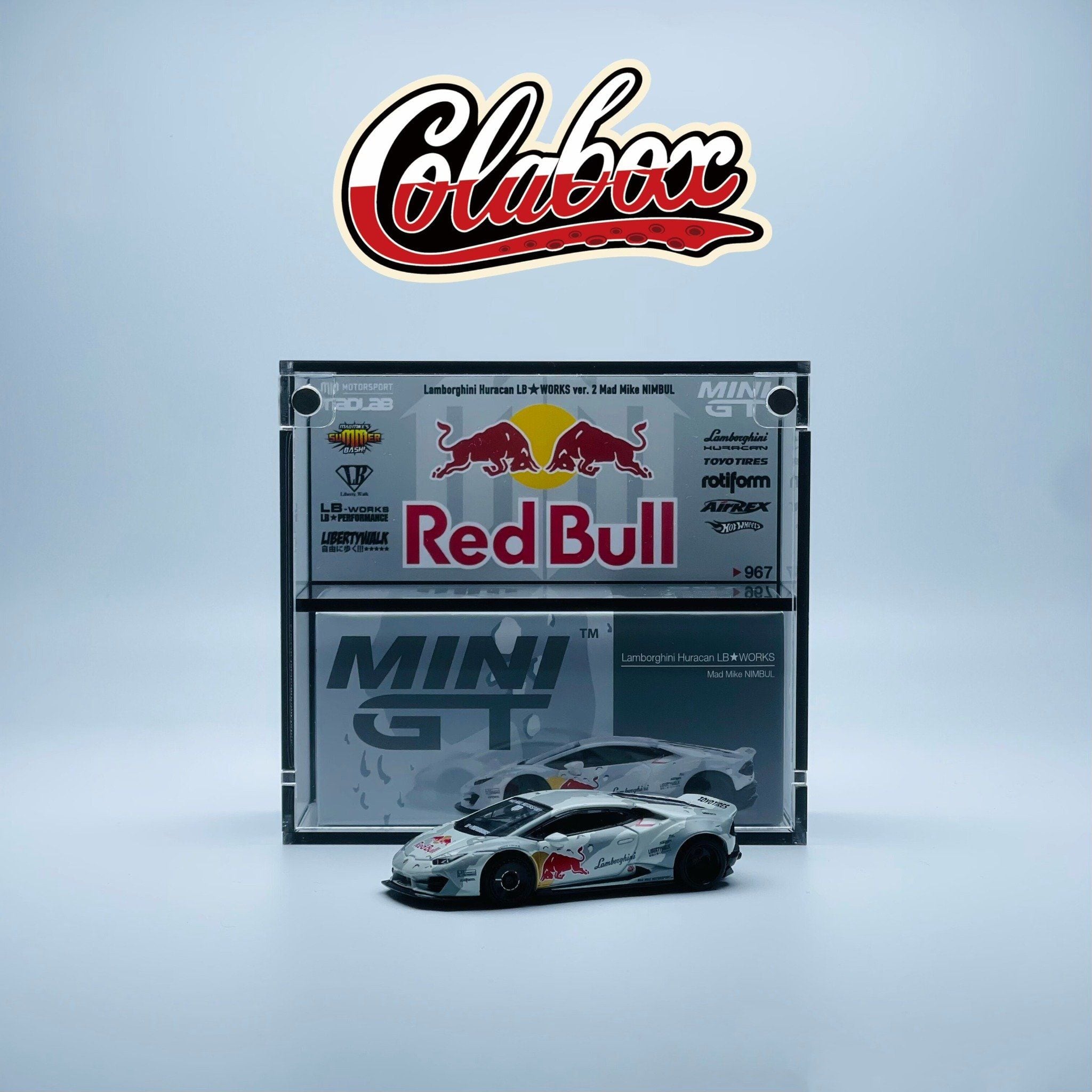  Hộp trưng bày mica cho xe Lamborghini Huracan LB★WORKS ver. 2 Mad Mike NIMBUL MiniGT có khung ảnh tỉ lệ 1:64 Colabox 967 PKC 