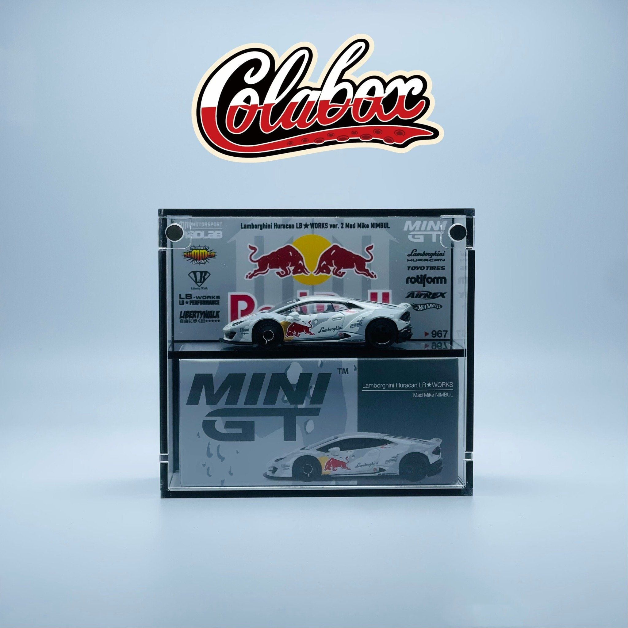  Hộp trưng bày mica cho xe Lamborghini Huracan LB★WORKS ver. 2 Mad Mike NIMBUL MiniGT có khung ảnh tỉ lệ 1:64 Colabox 967 PKC 