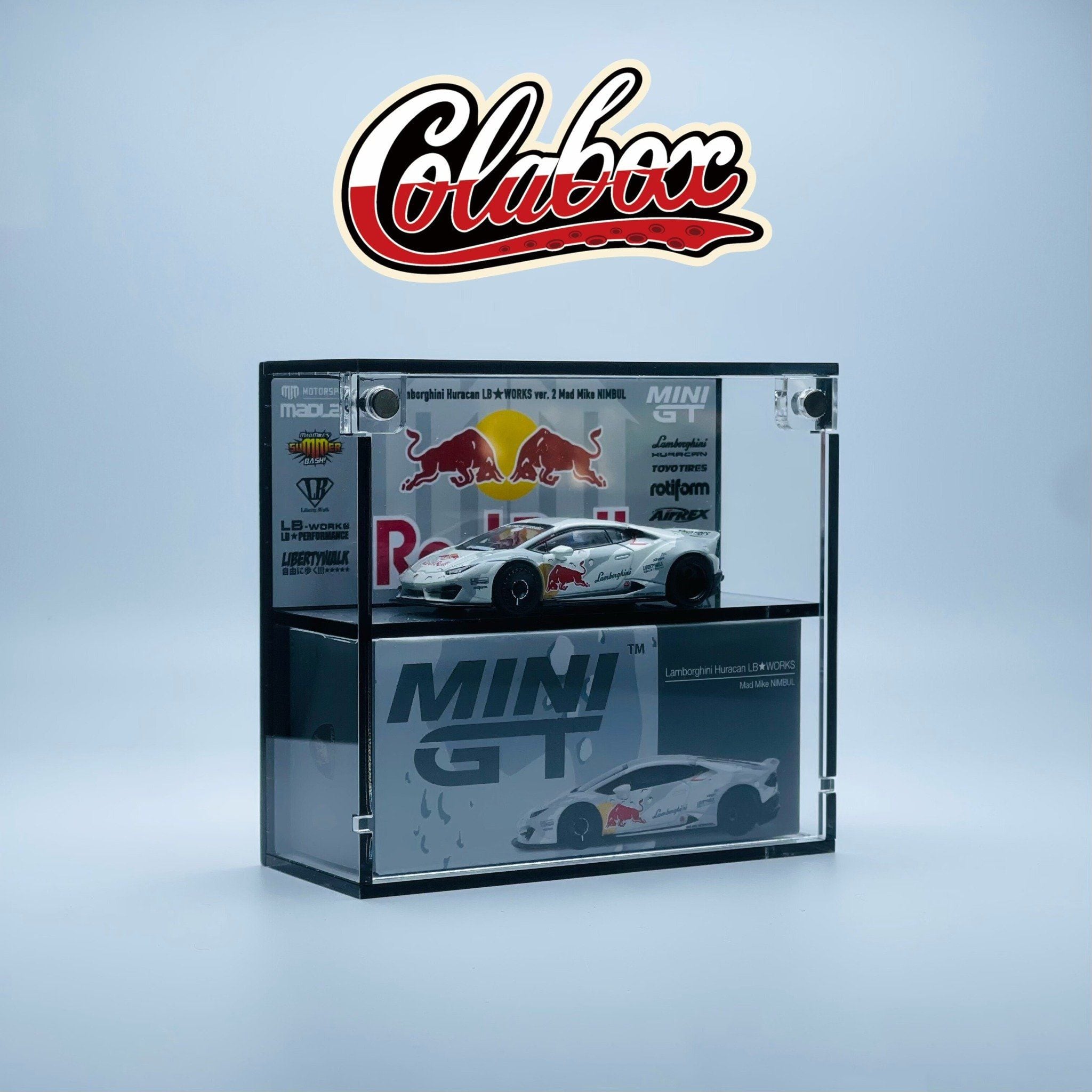  Hộp trưng bày mica cho xe Lamborghini Huracan LB★WORKS ver. 2 Mad Mike NIMBUL MiniGT có khung ảnh tỉ lệ 1:64 Colabox 967 PKC 