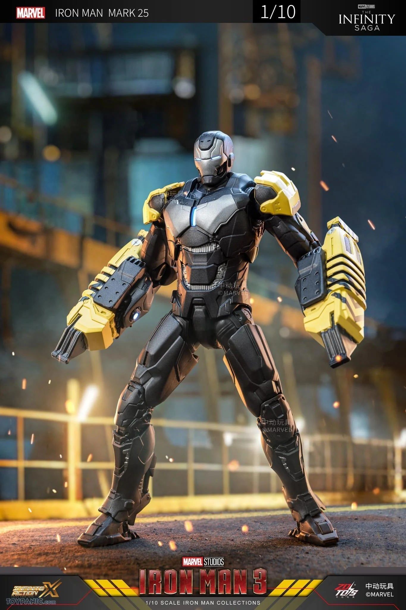  Mô hình nhân vật Marvel Iron man người sắt Mark 25 MK25 SHF Iron man 3 tỉ lệ 1:10 18CM ZM64 ZD Toys FG262 