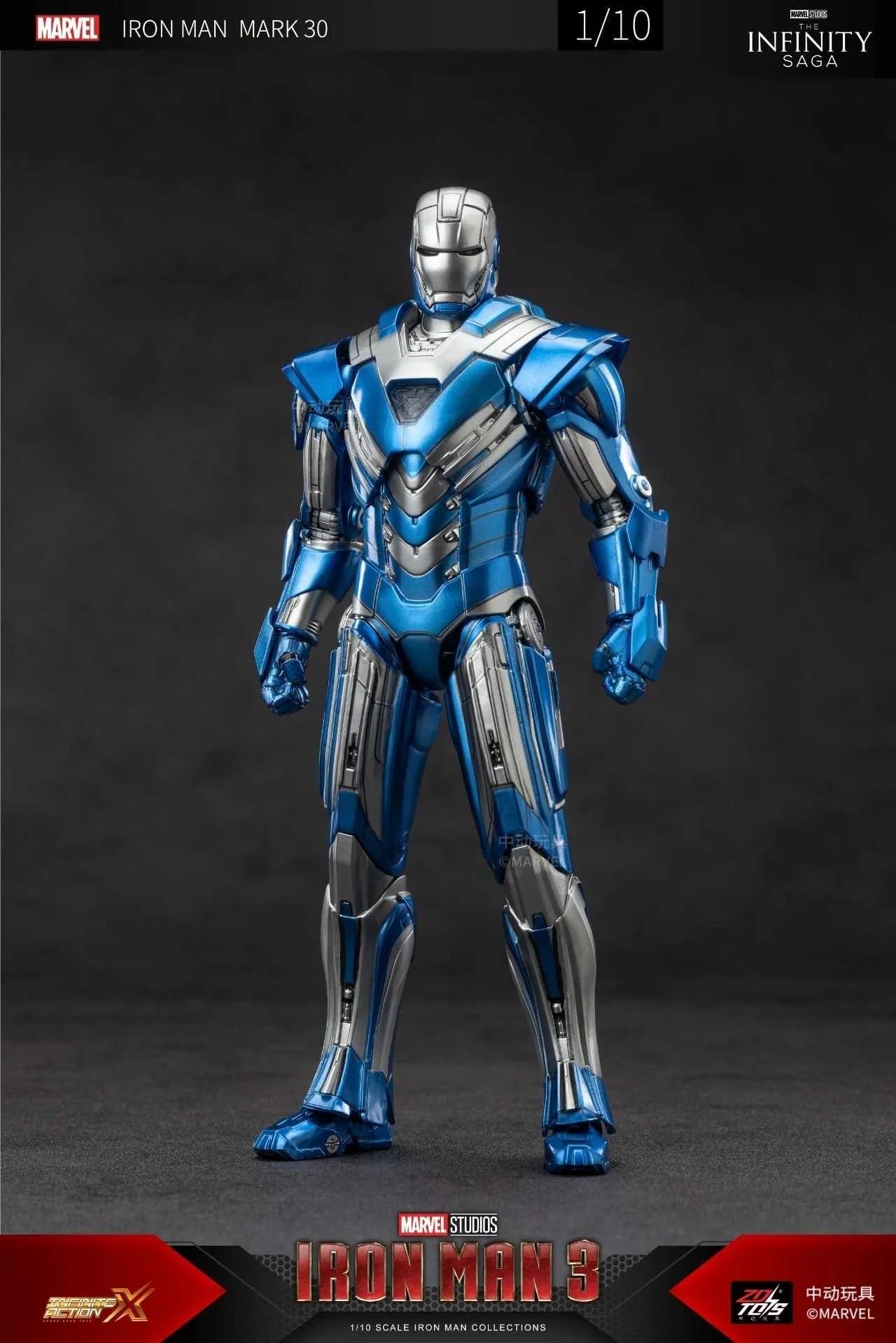 Mô hình nhân vật Marvel Iron man người sắt Mark 30 MK30 SHF Iron man 3 tỉ lệ 1:10 18CM ZM64 ZD Toys FG262 