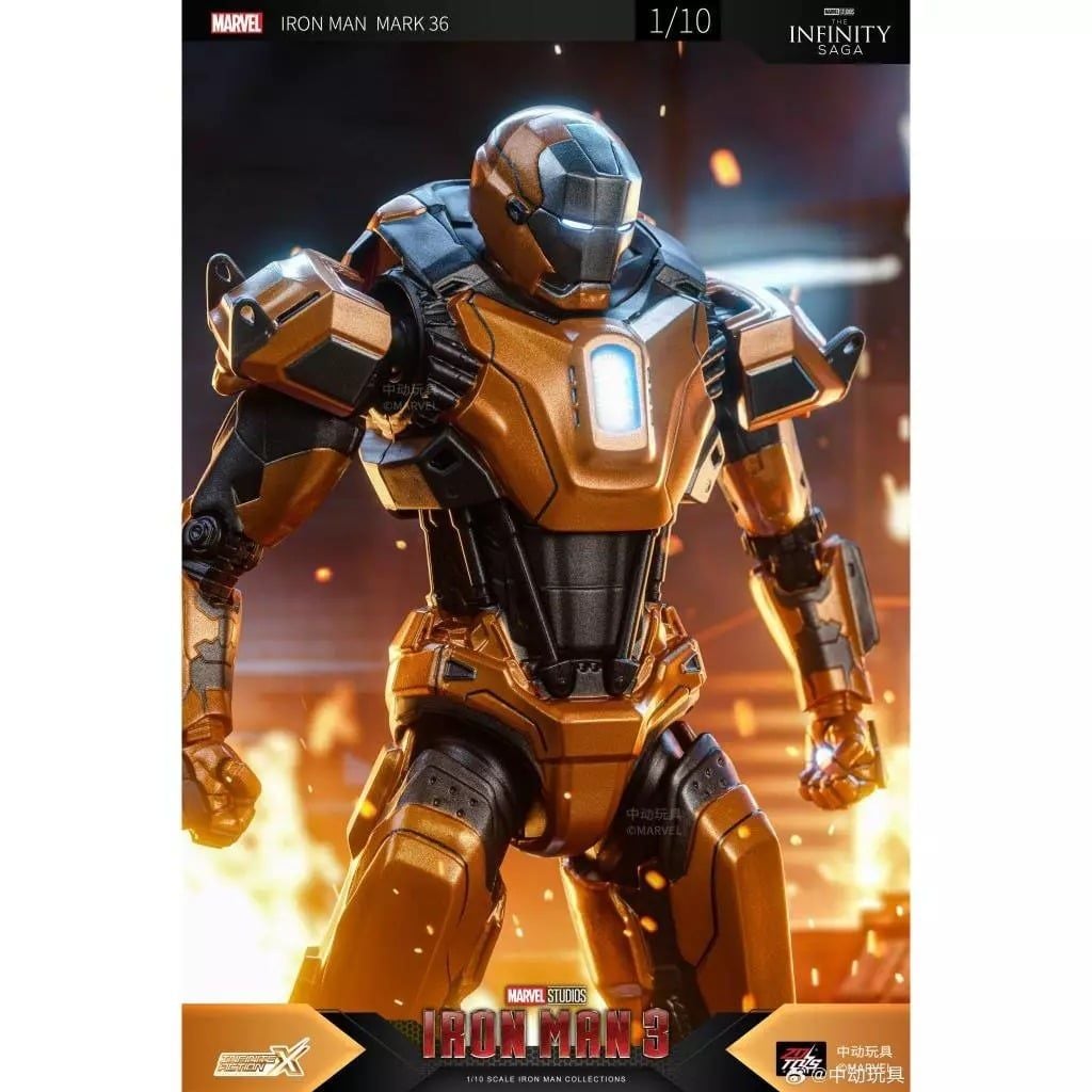  Mô hình nhân vật Marvel Iron man người sắt Mark 36 MK36 SHF Iron man 3 tỉ lệ 1:10 18CM ZM64 ZD Toys FG262 