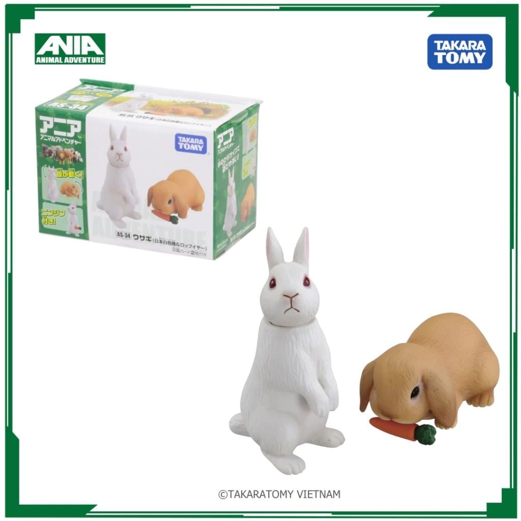  Mô hình động vật thỏ trắng Ania AS-34 Rabbit Takara Tomy 119524 
