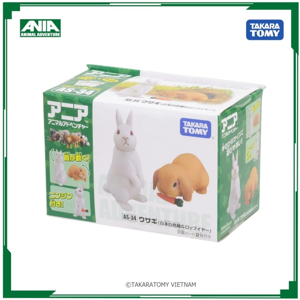  Mô hình động vật thỏ trắng Ania AS-34 Rabbit Takara Tomy 119524 
